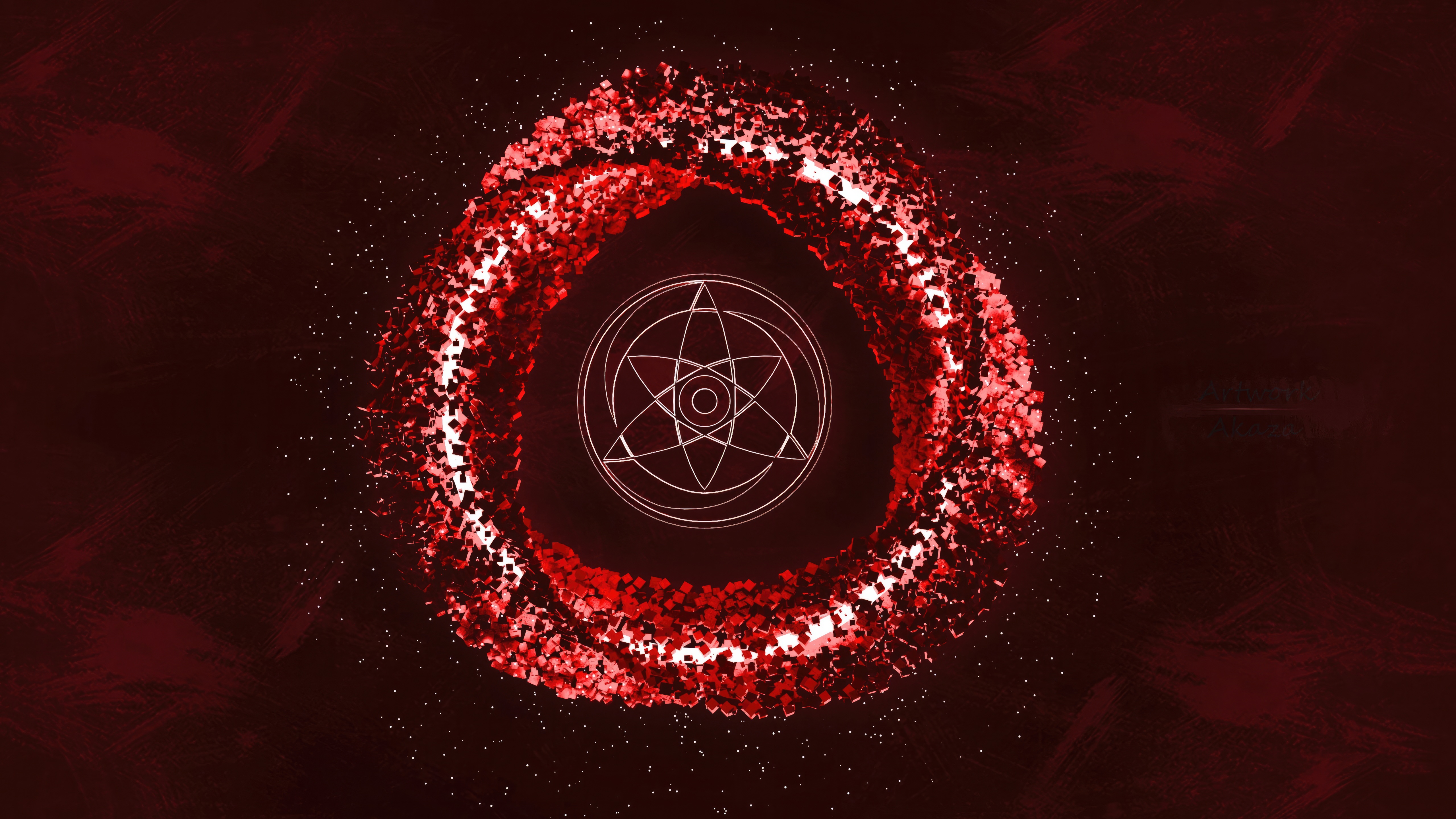 Mangekyo Sharingan with red particle ring HD Wallpaper