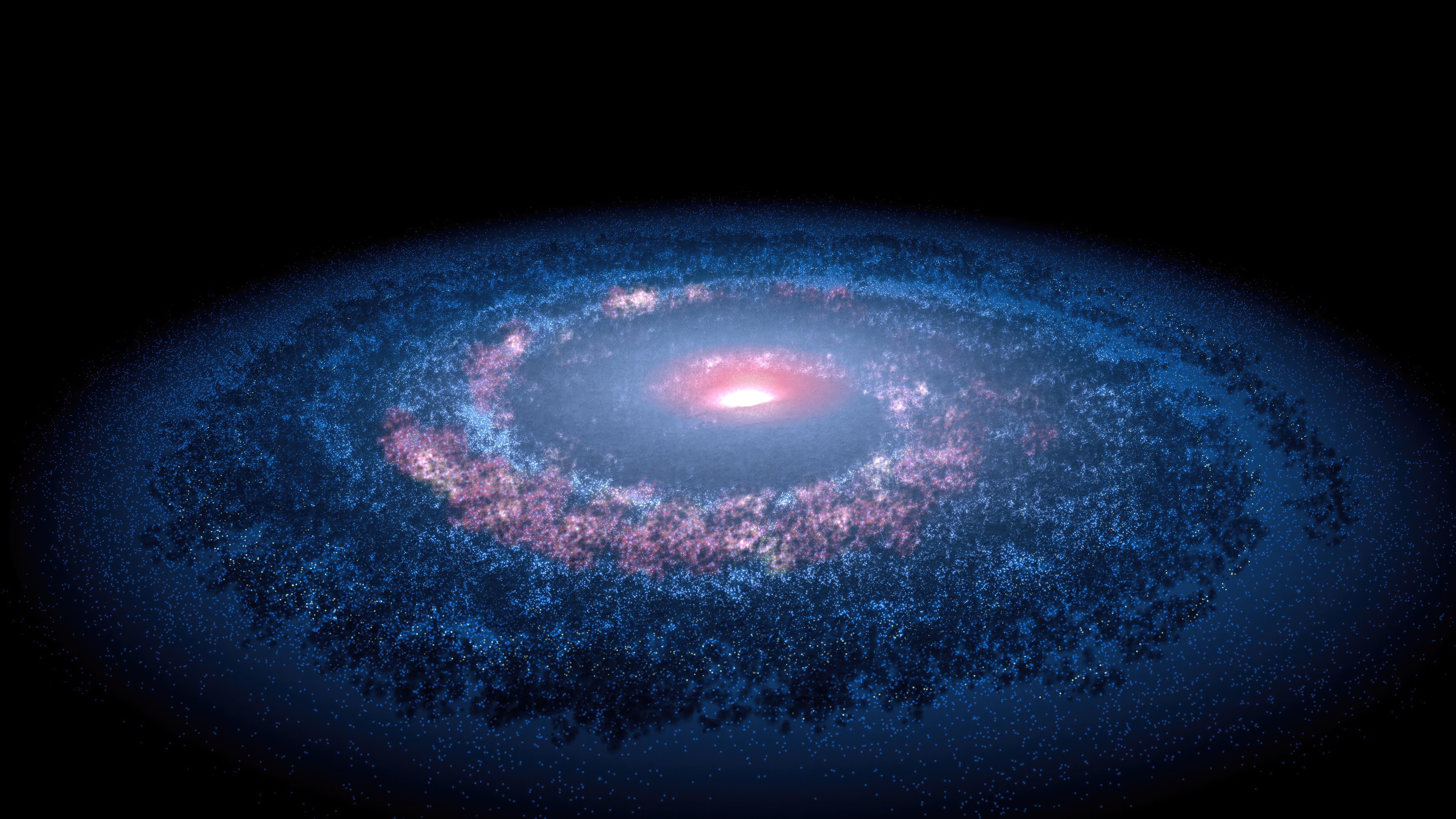 A spiral galaxy with a bright central core HD Wallpaper