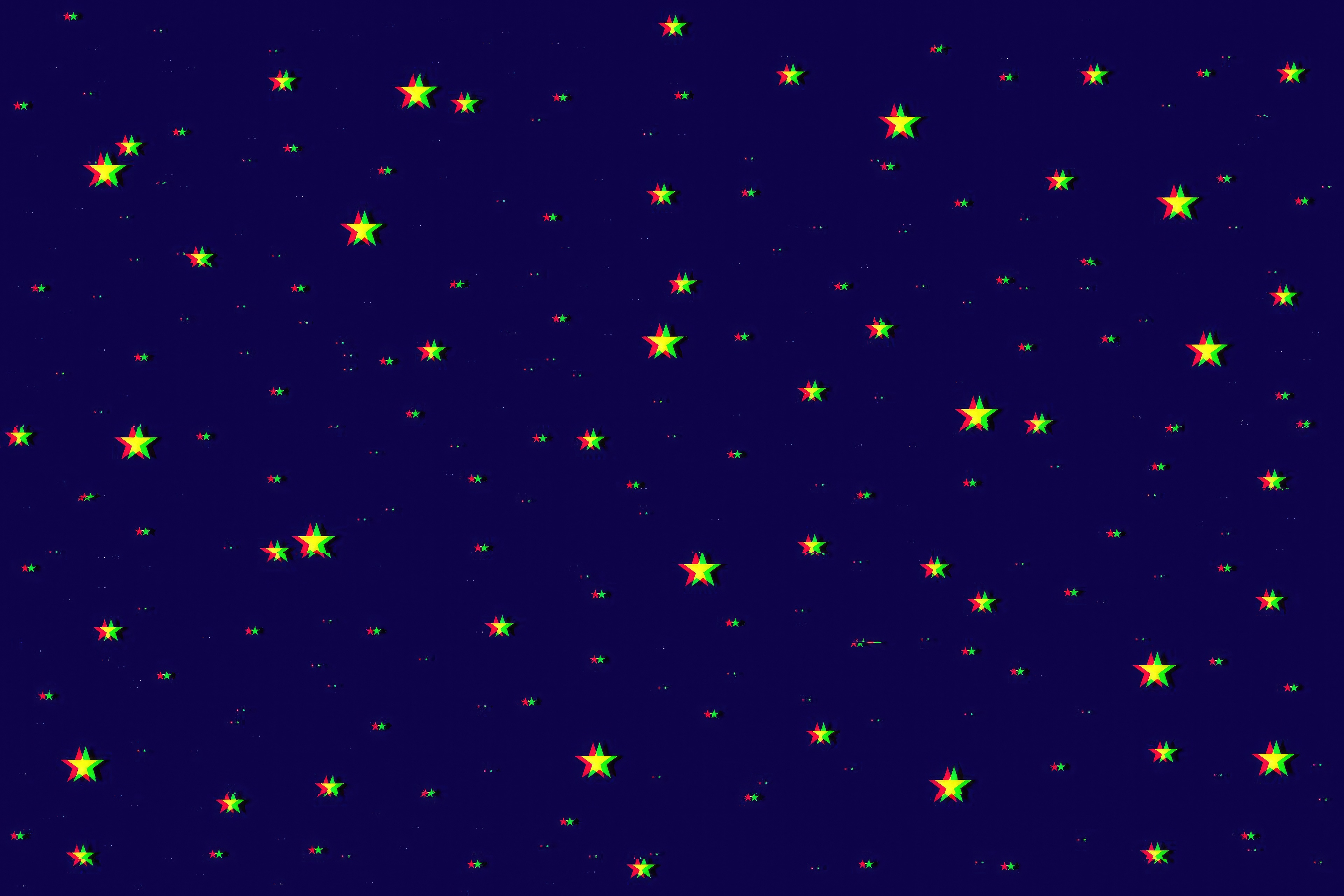 Glitchy Stars on a Dark Blue Background HD Wallpaper