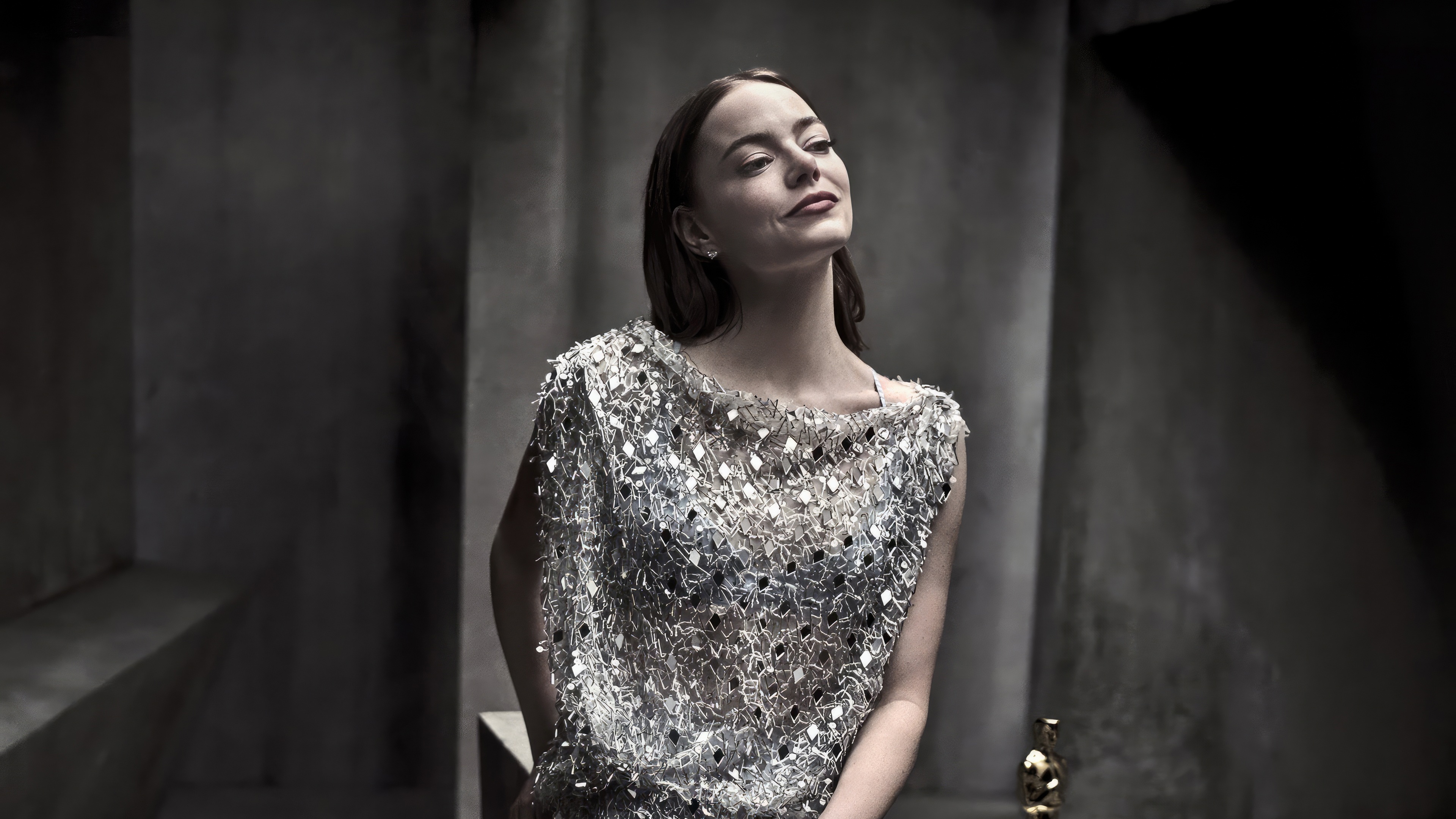 Emma Stone at 2024 Vanity Fair Oscar Party HD Wallpaper