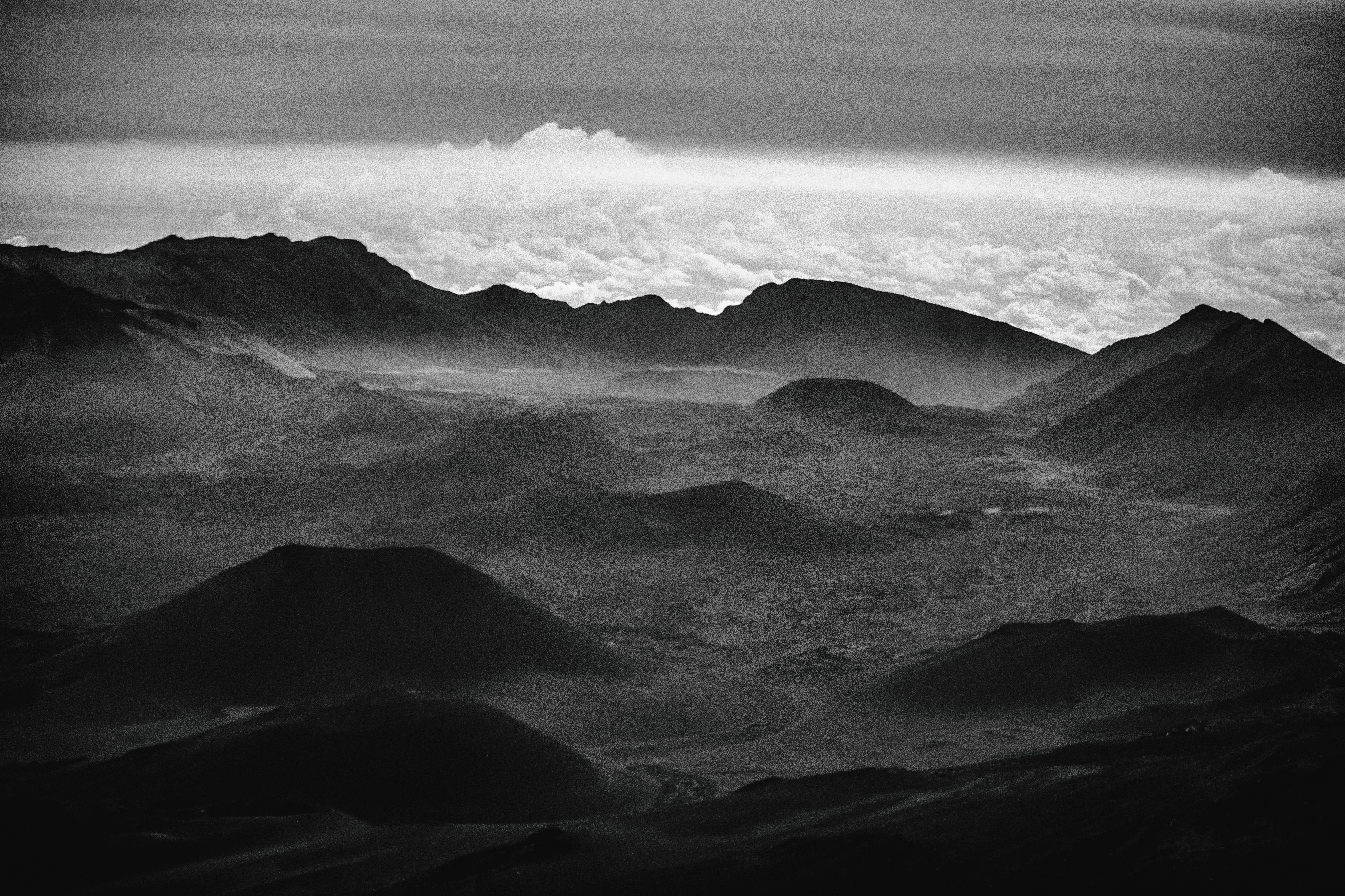 Haleakala National Park Monochrome Landscape HD Wallpaper