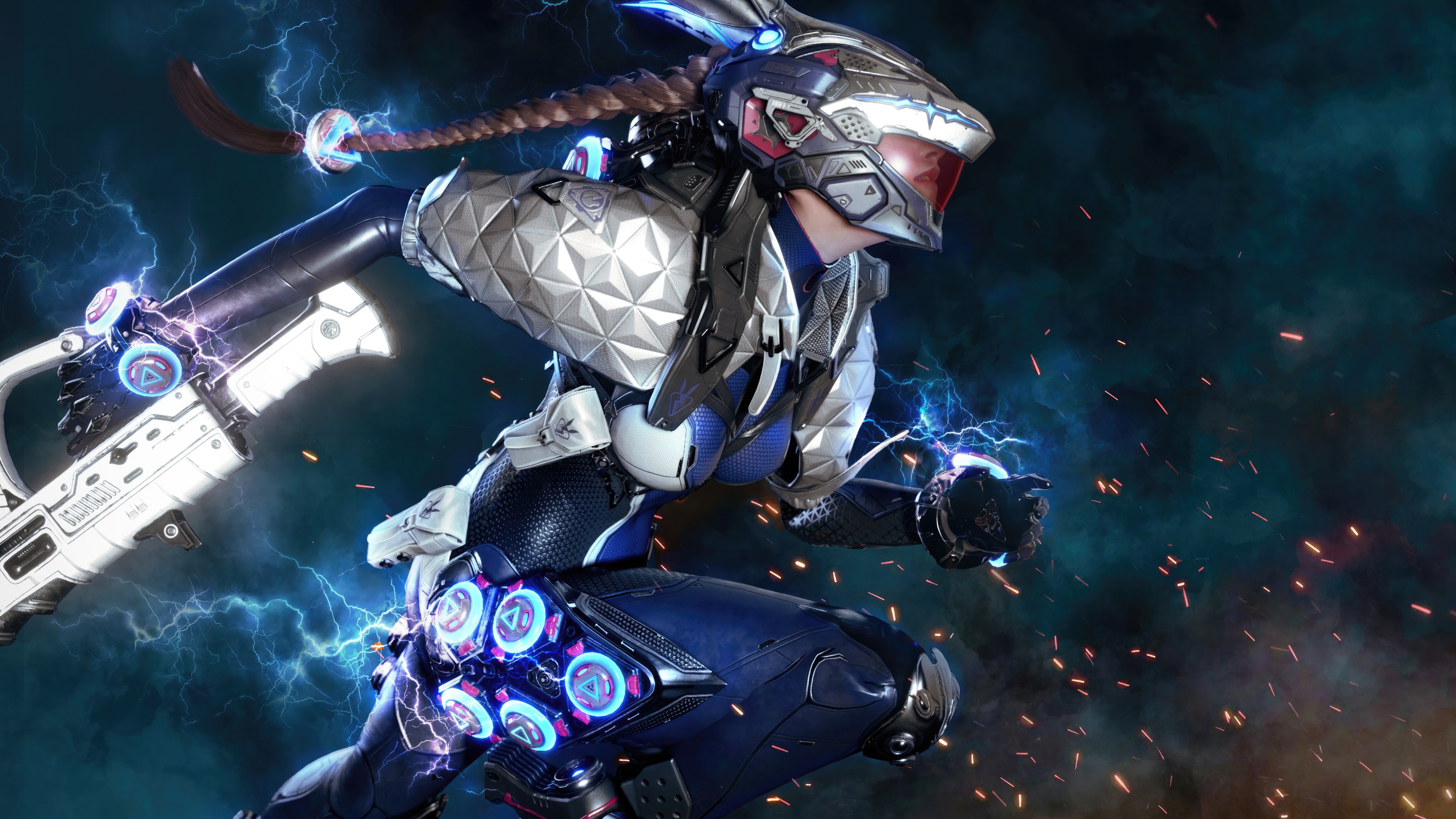 The First Descendant character with lightning effects HD Wallpaper