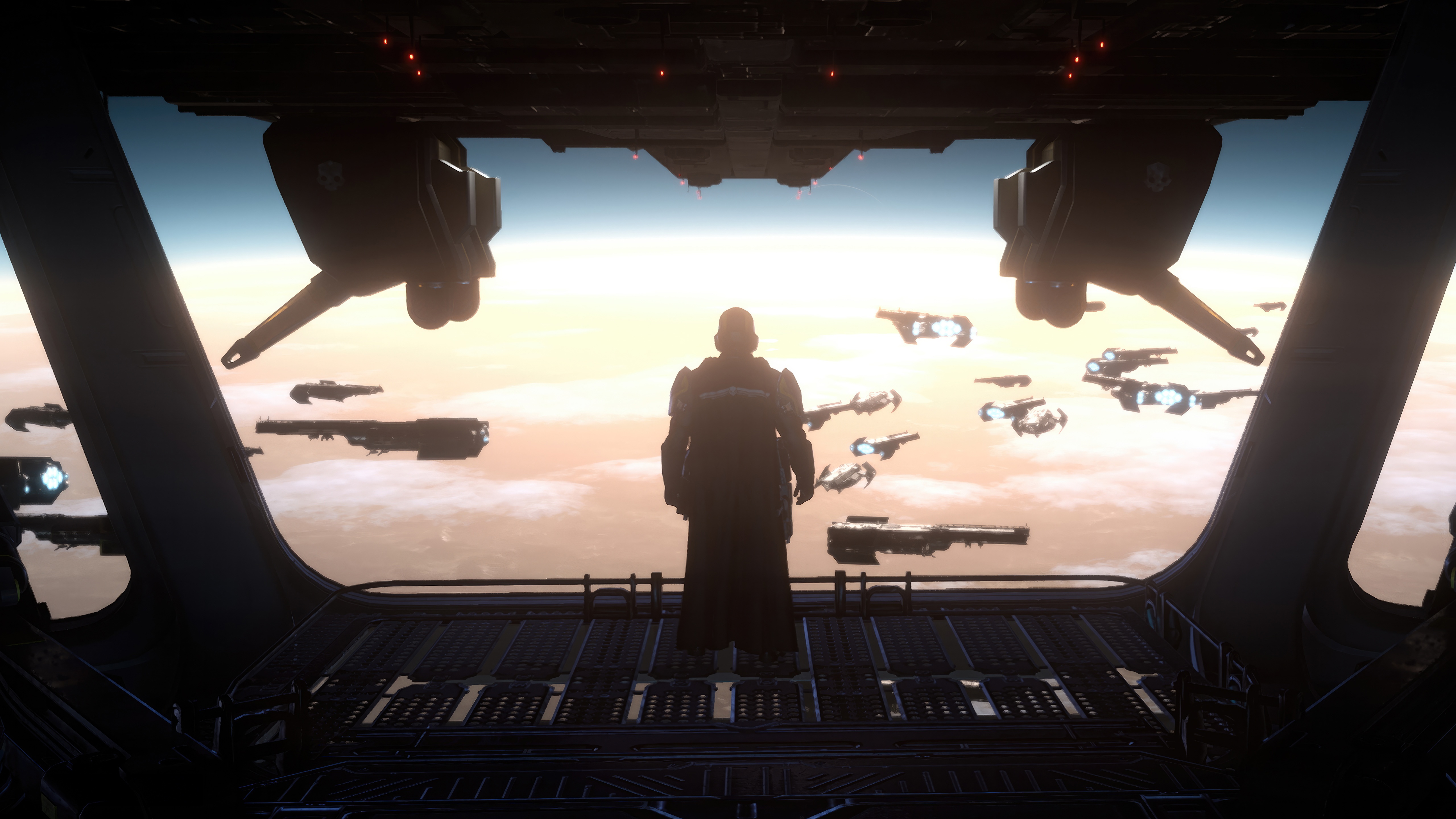 Helldivers 2 fleet in orbit HD Wallpaper