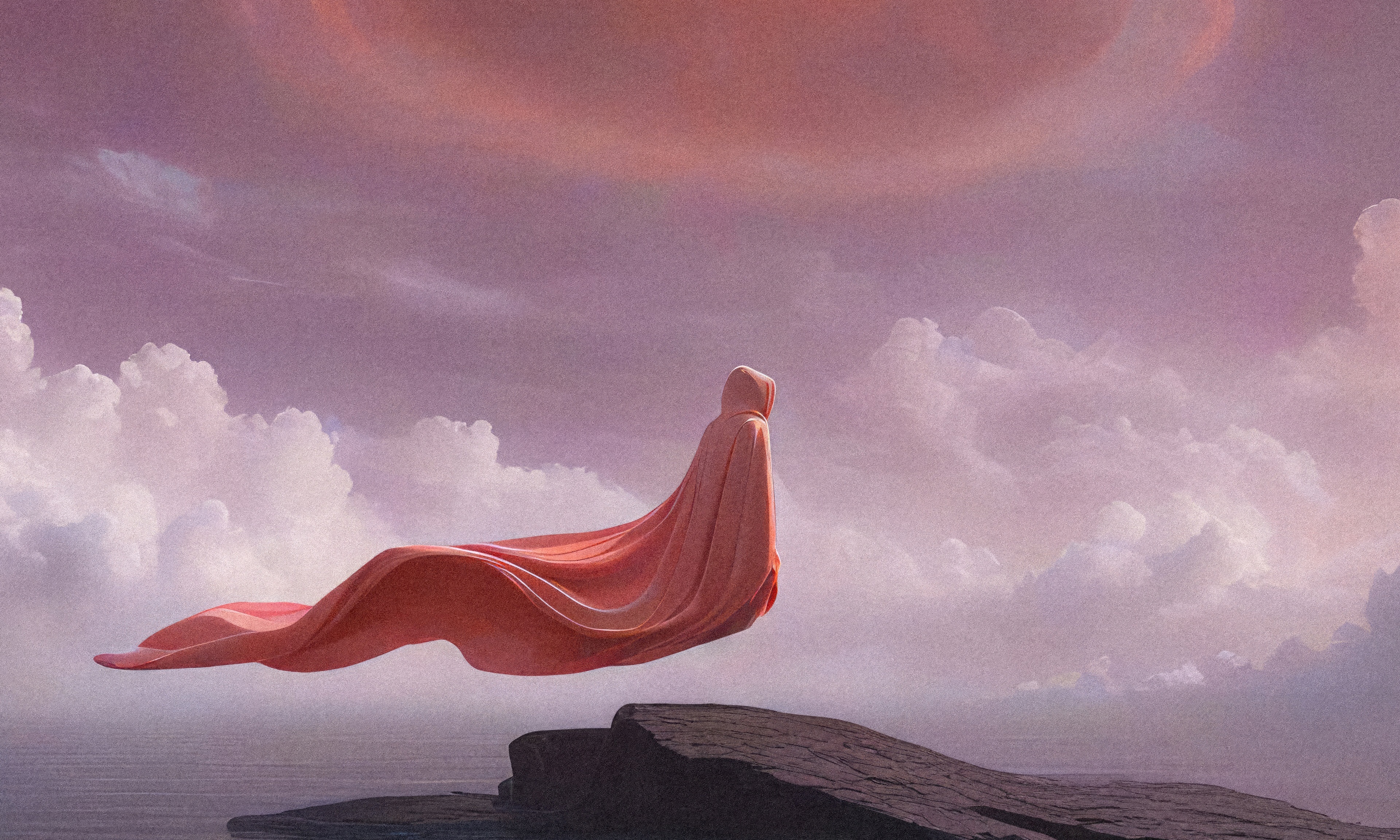 Anomalous Ghost floating over water and rocks HD Wallpaper