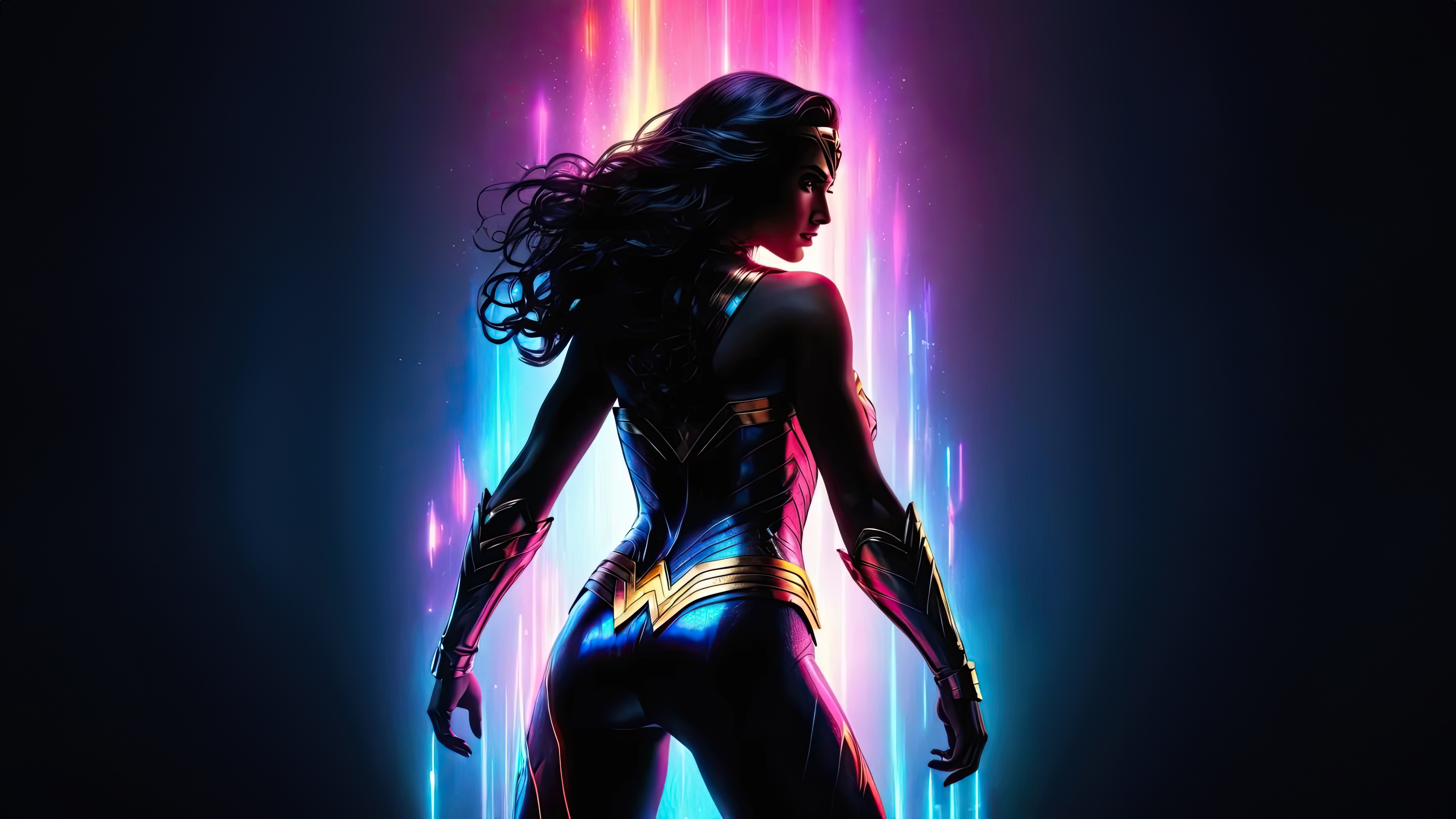 Wonder Woman in Neon Lights HD Wallpaper