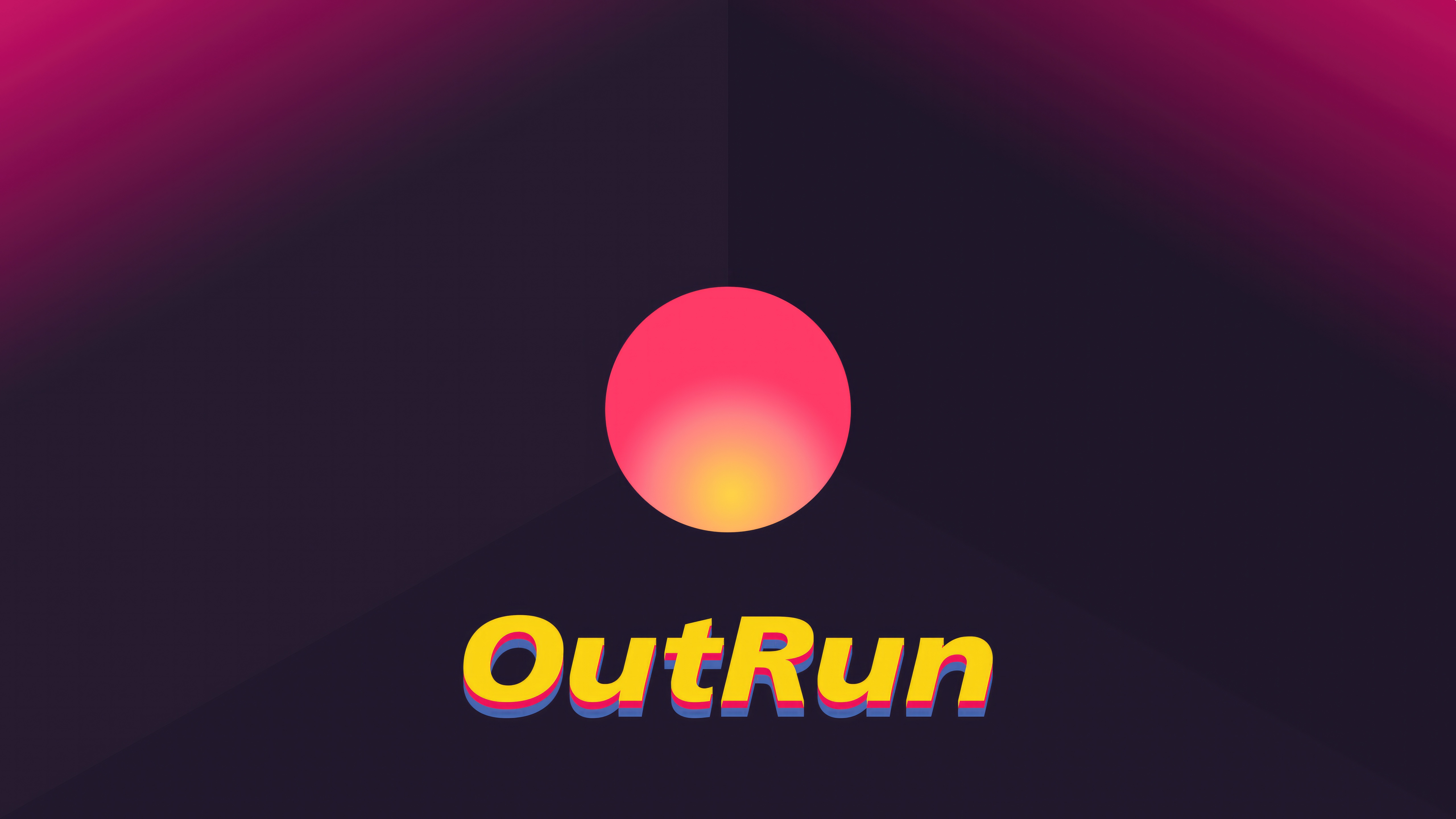 Outrun Typography HD Wallpaper