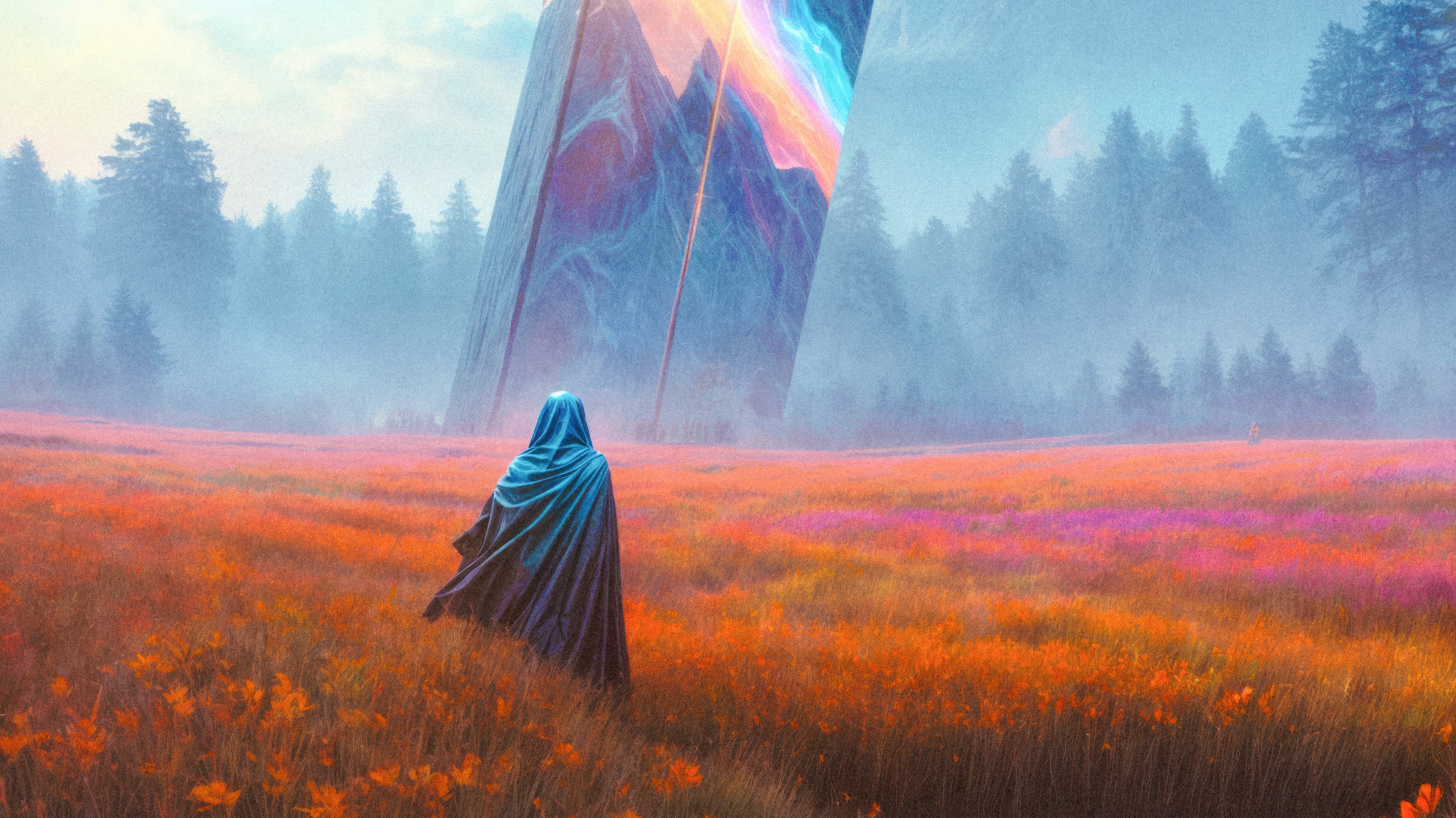 Prism Life in a Field of Flowers HD Wallpaper