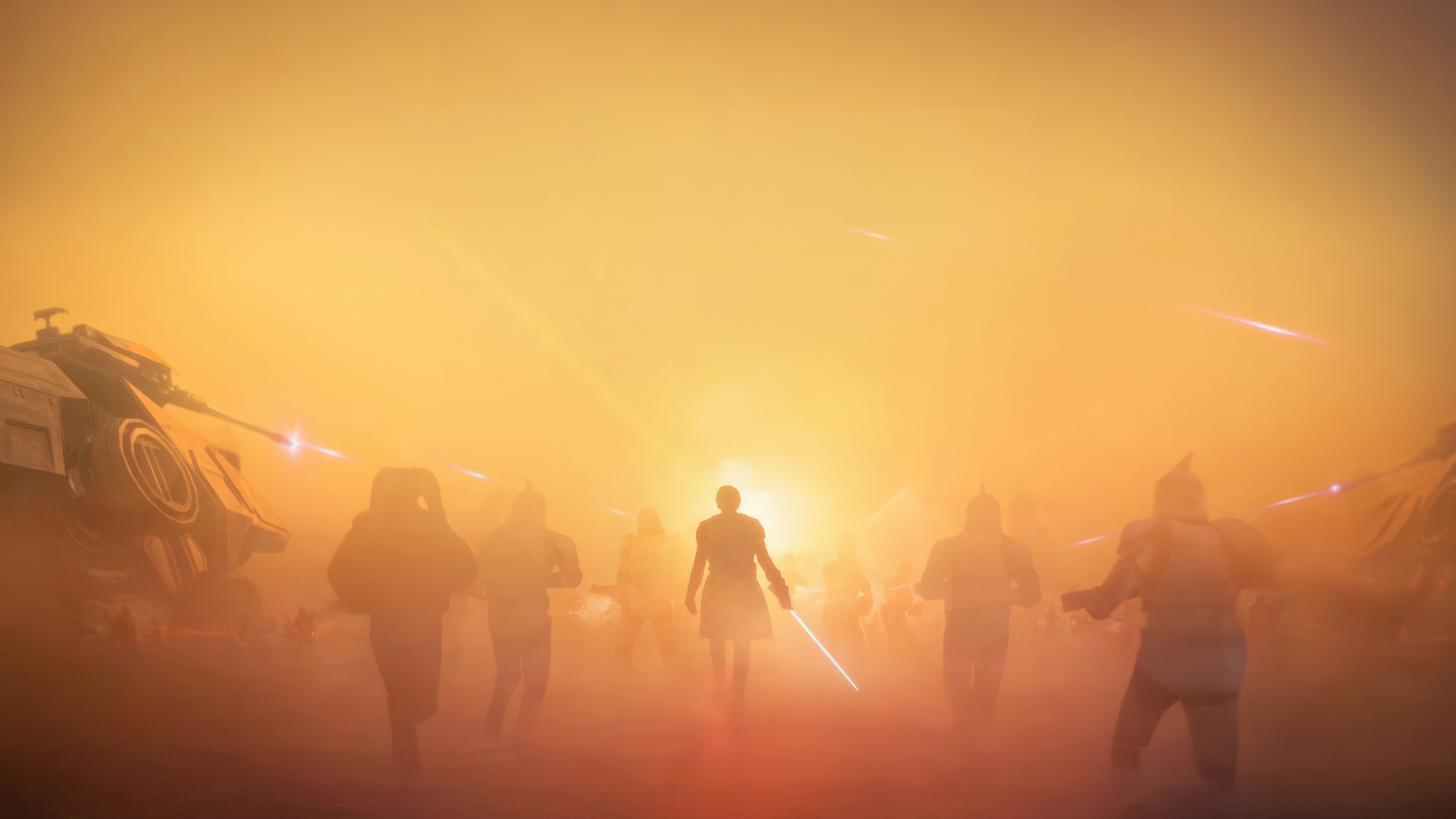 Star Wars The Clone Wars: Battle on a Desert Planet HD Wallpaper