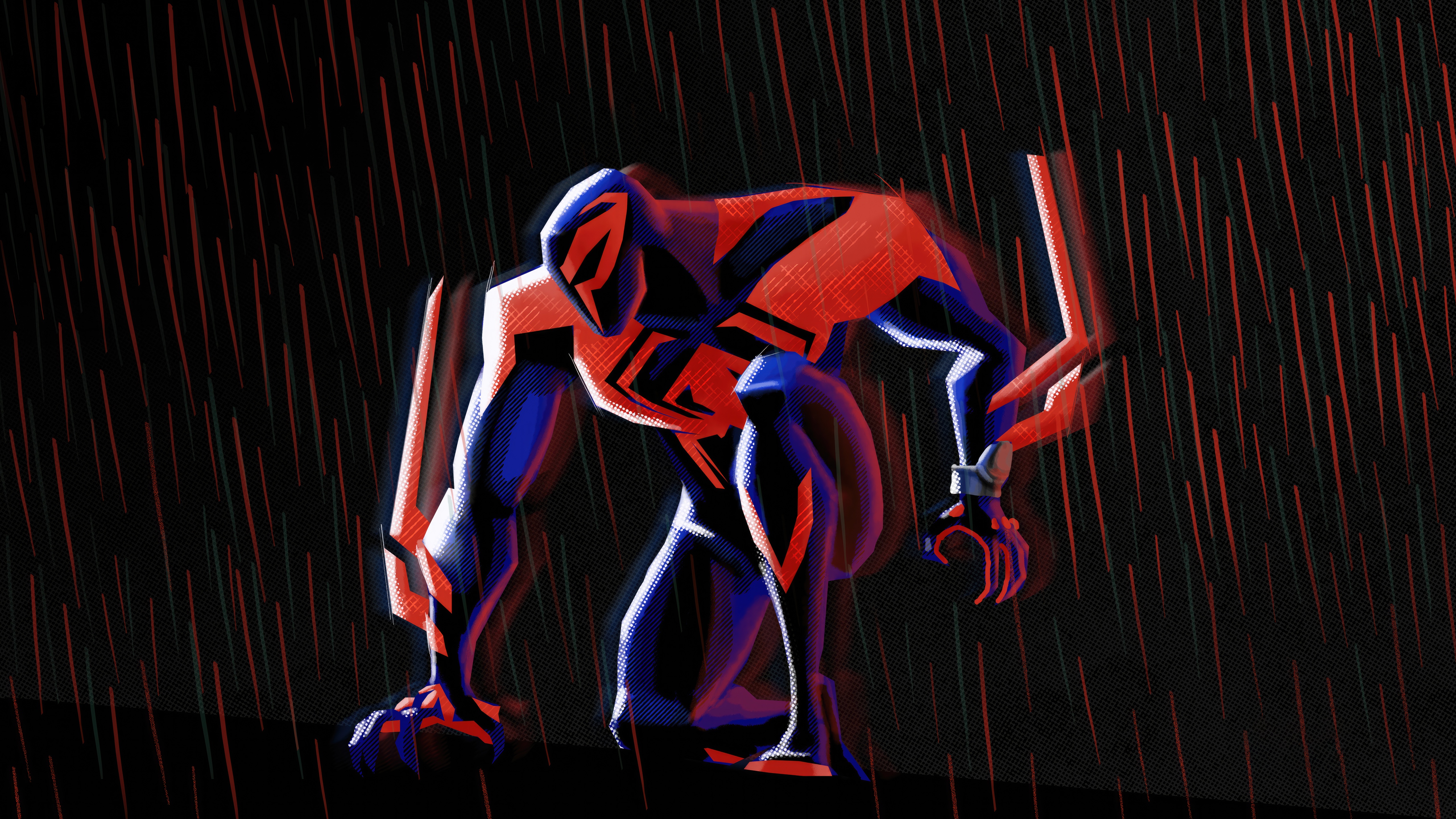 Spider-Man 2099 in the rain HD Wallpaper