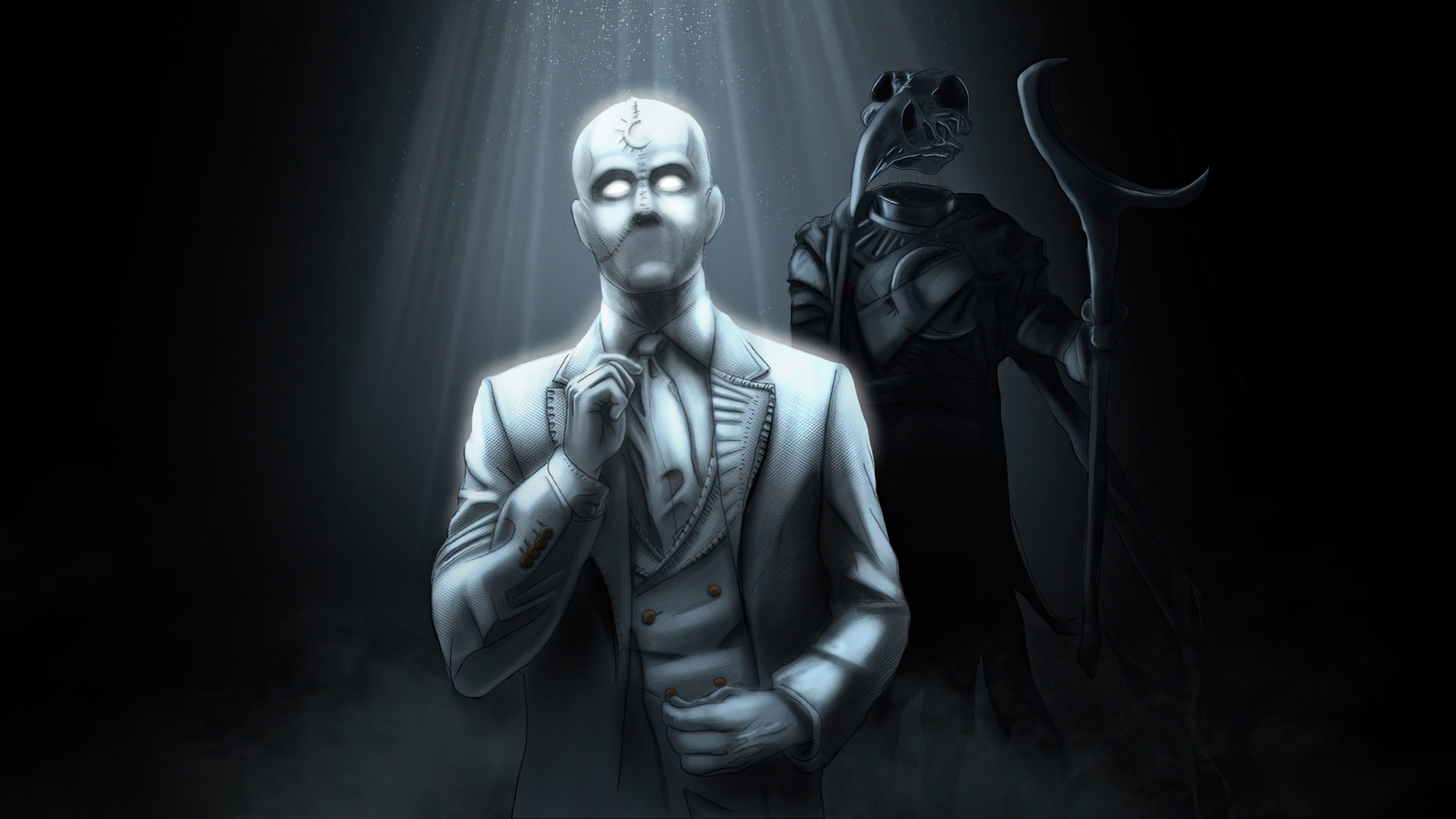 Moon Knight and Anubis HD Wallpaper