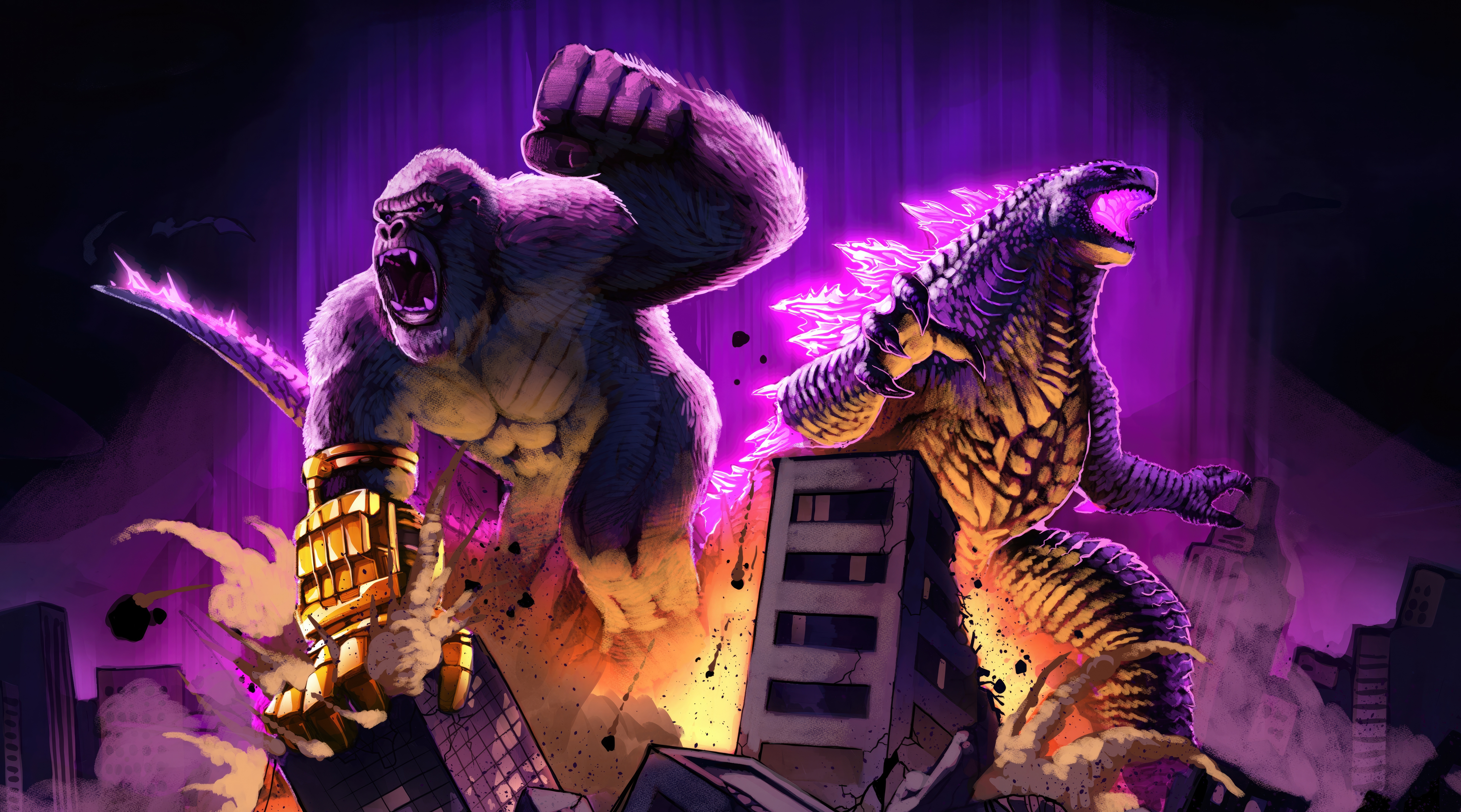 Godzilla X Kong The New Empire Artwork HD Wallpaper