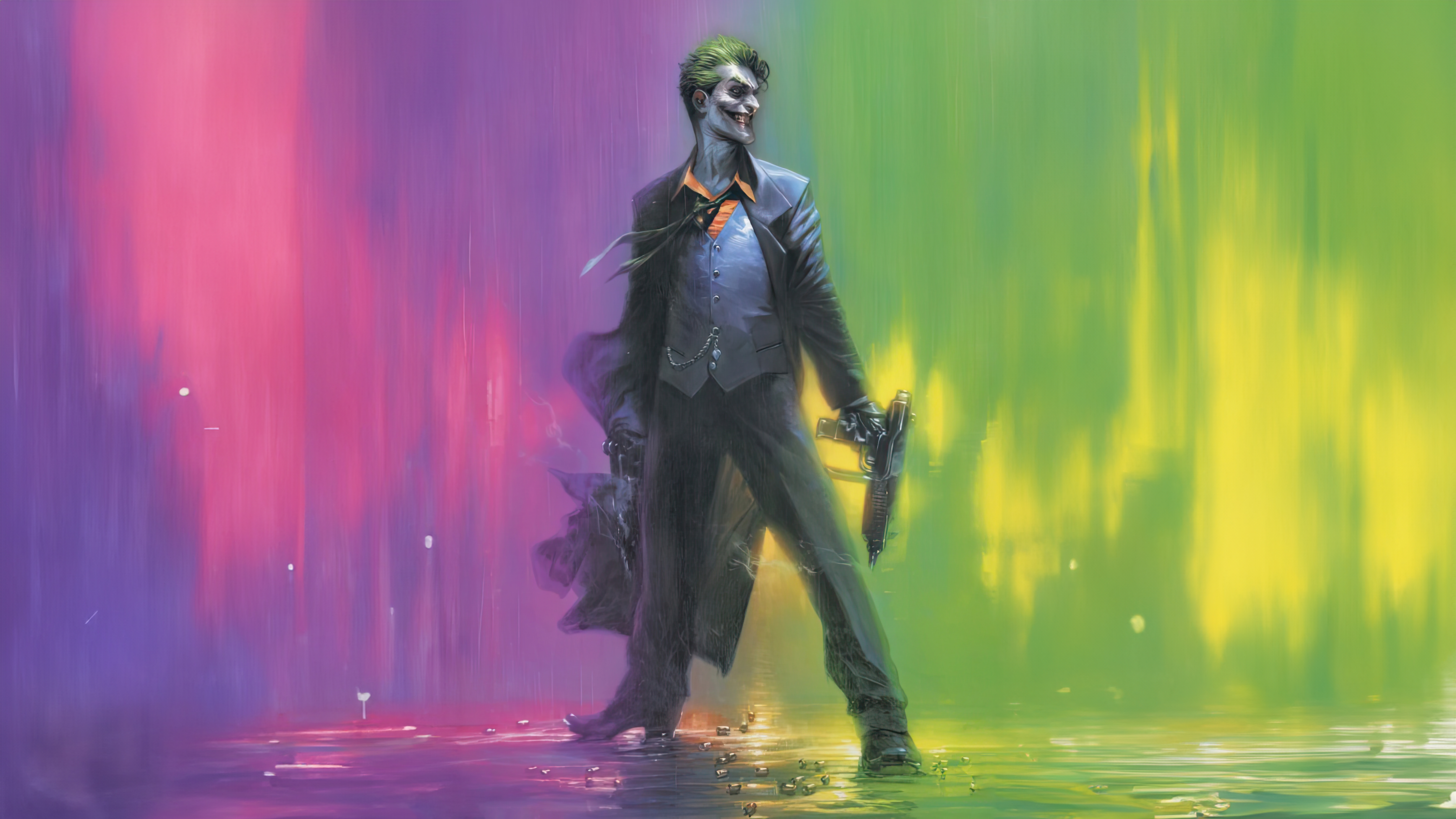 The Joker holding two guns HD Wallpaper