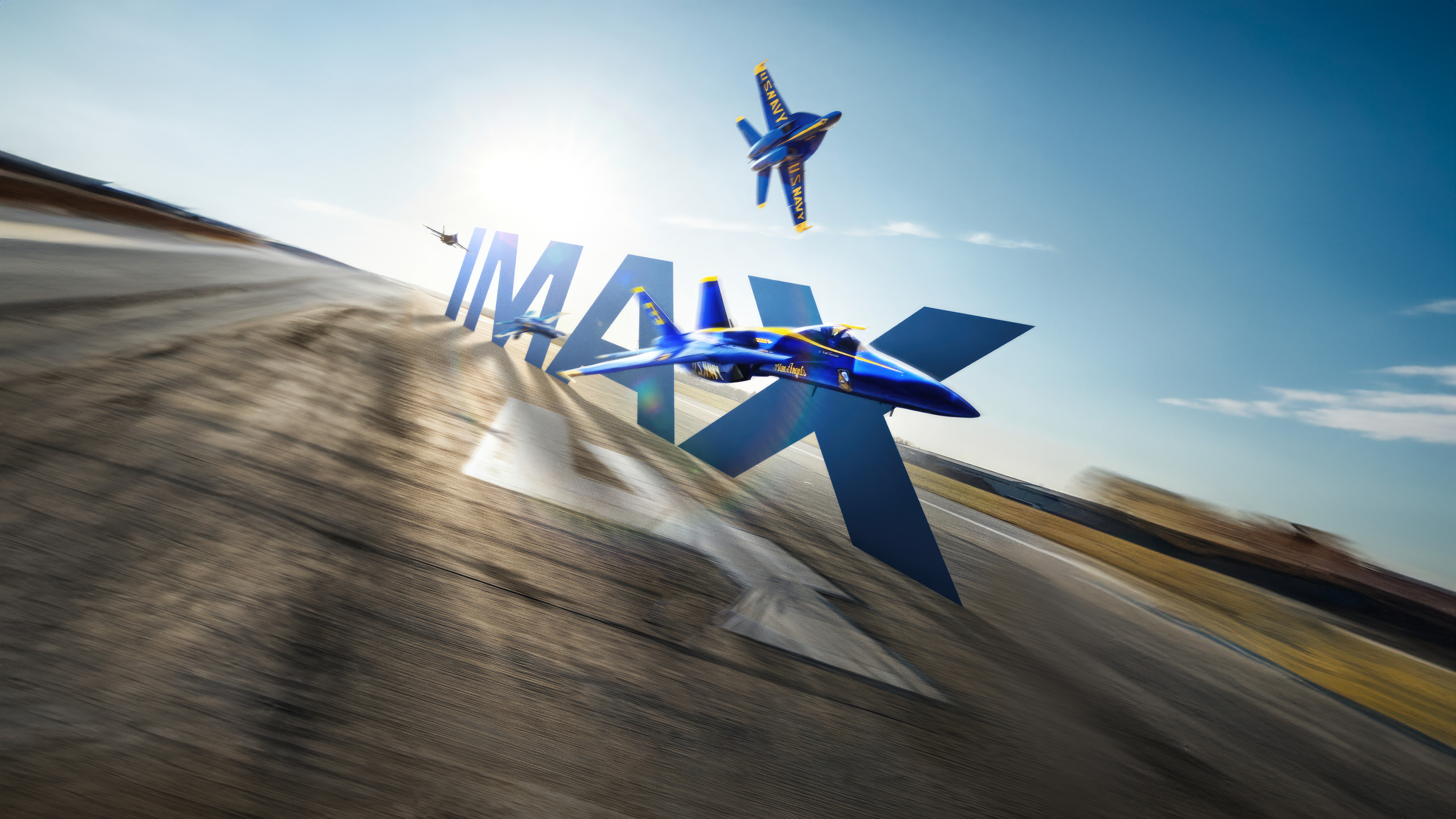 The Blue Angels Fly Over IMAX Logo HD Wallpaper
