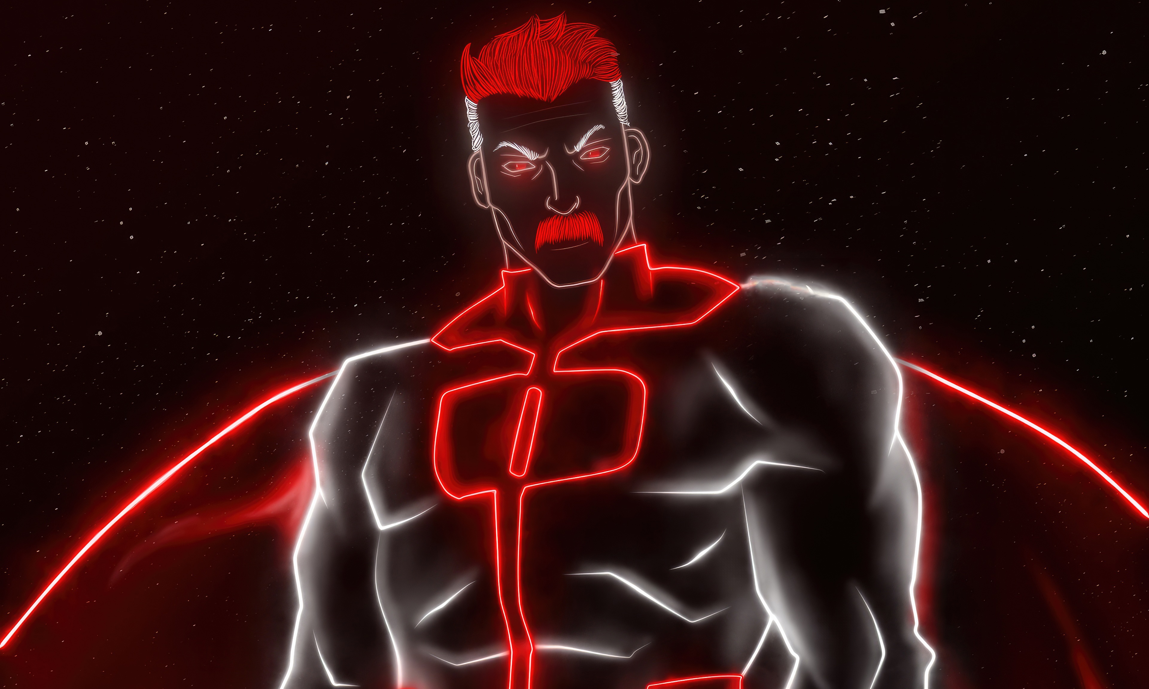 Omni Man Neon Art HD Wallpaper