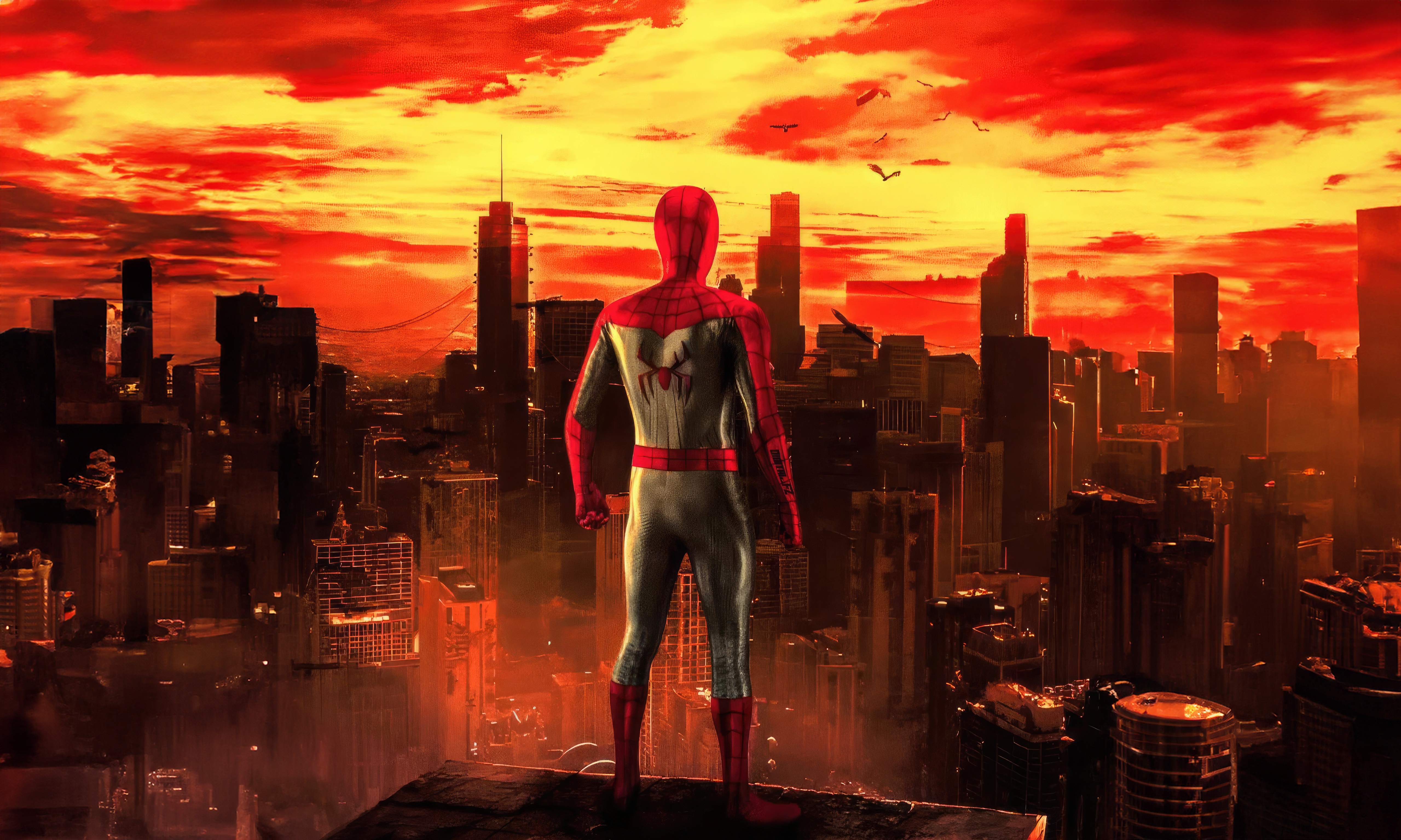 Spider-Man 4 Concept Art Cityscape HD Wallpaper