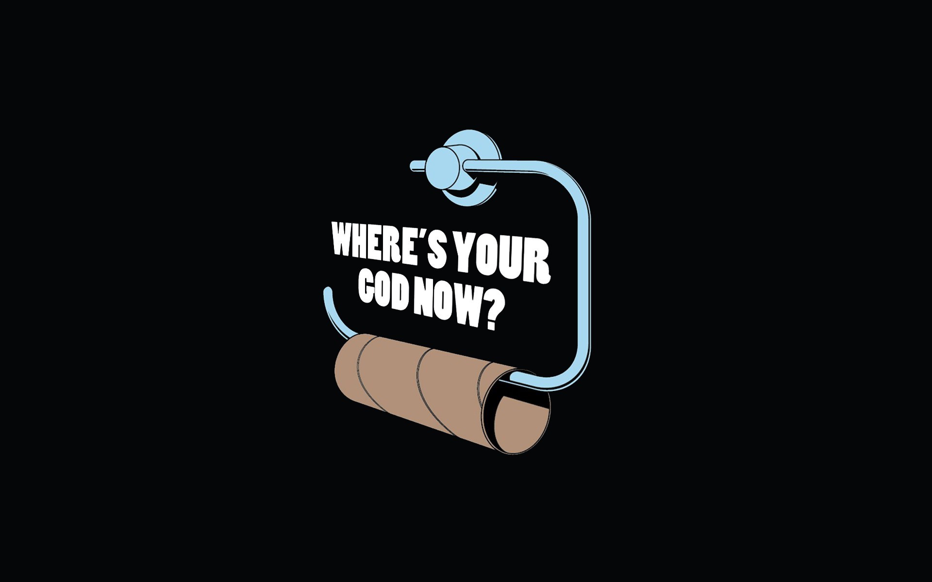 Empty toilet paper roll with text HD Wallpaper