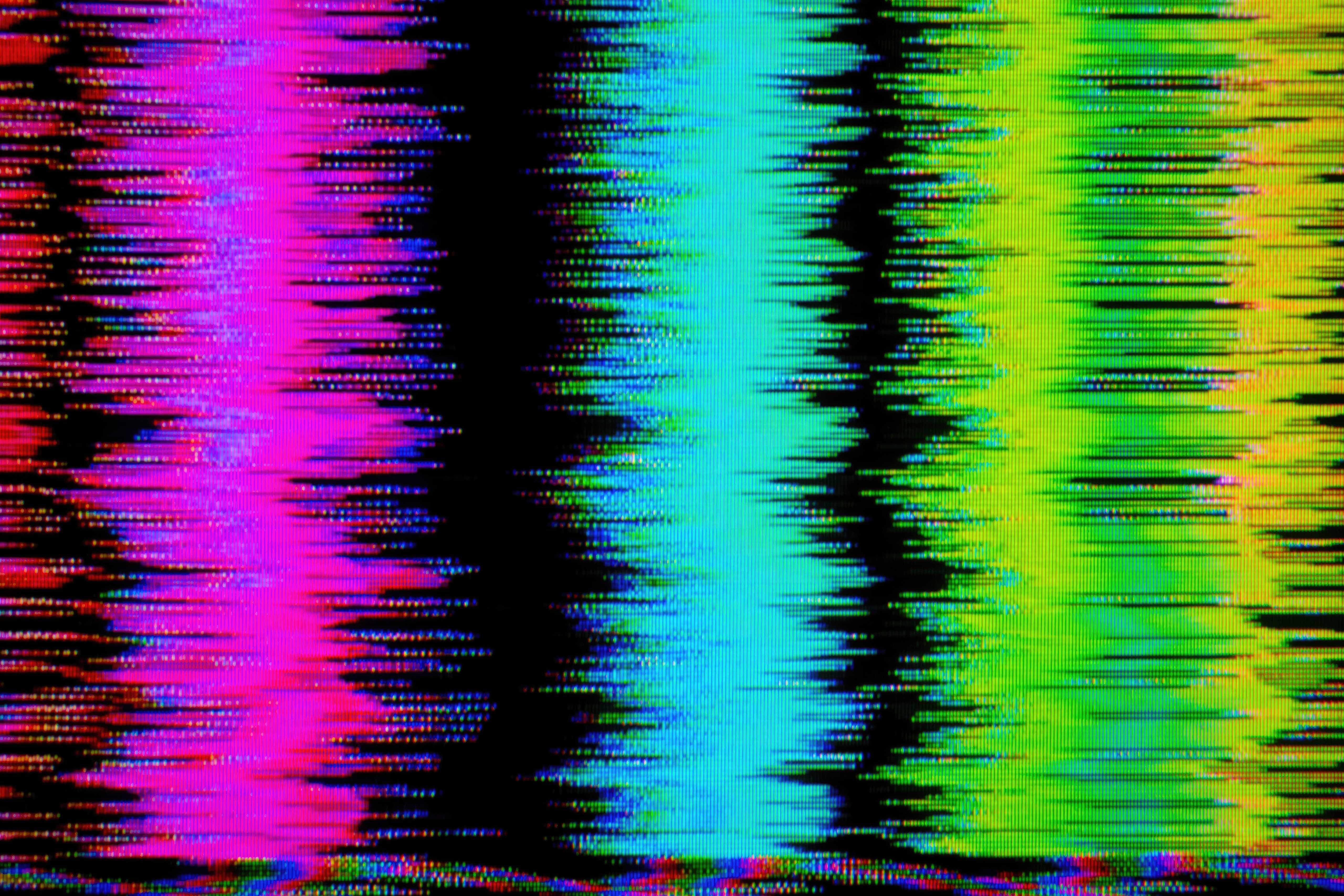 VHS noise and distortion with colorful static HD Wallpaper