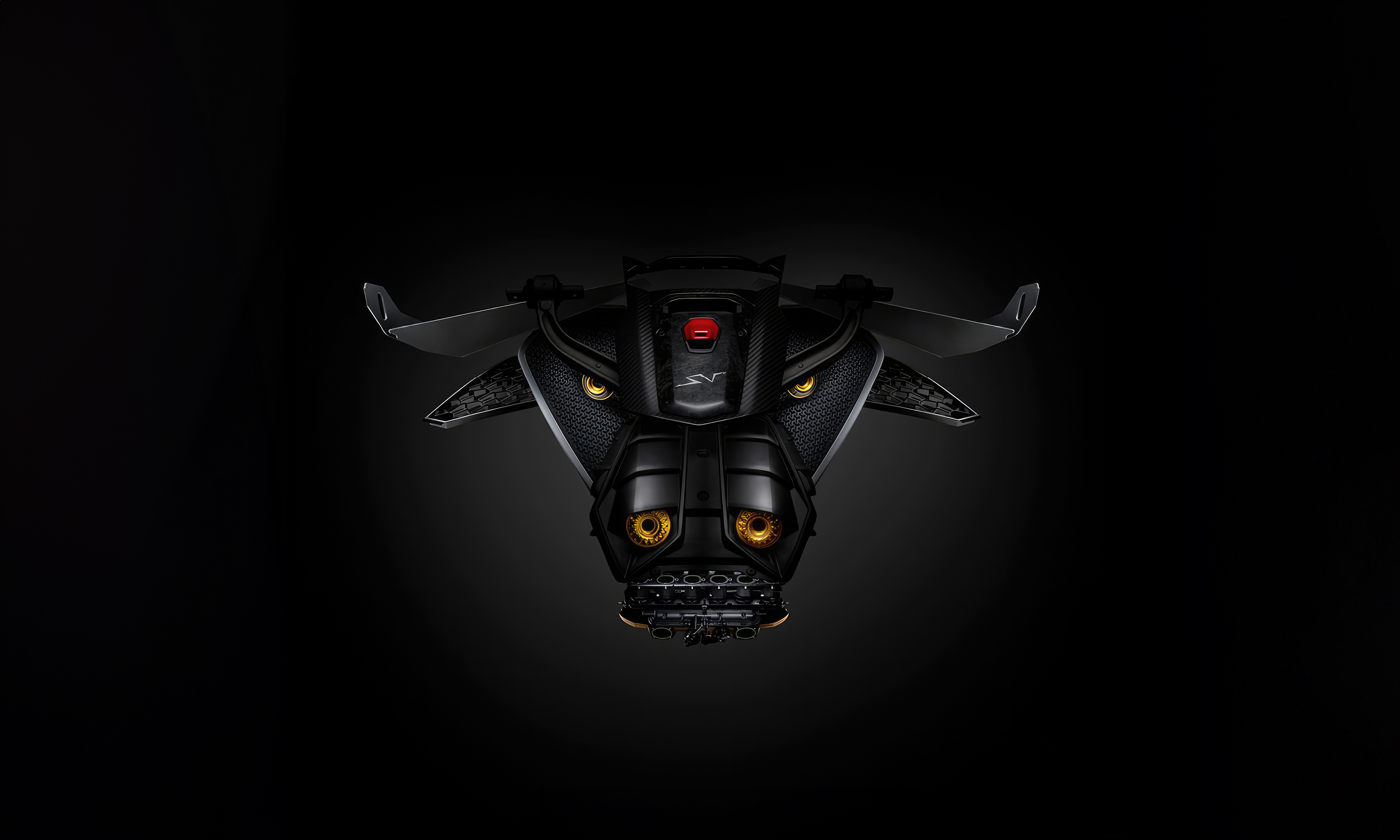 Lamborghini bull emblem on a black background HD Wallpaper