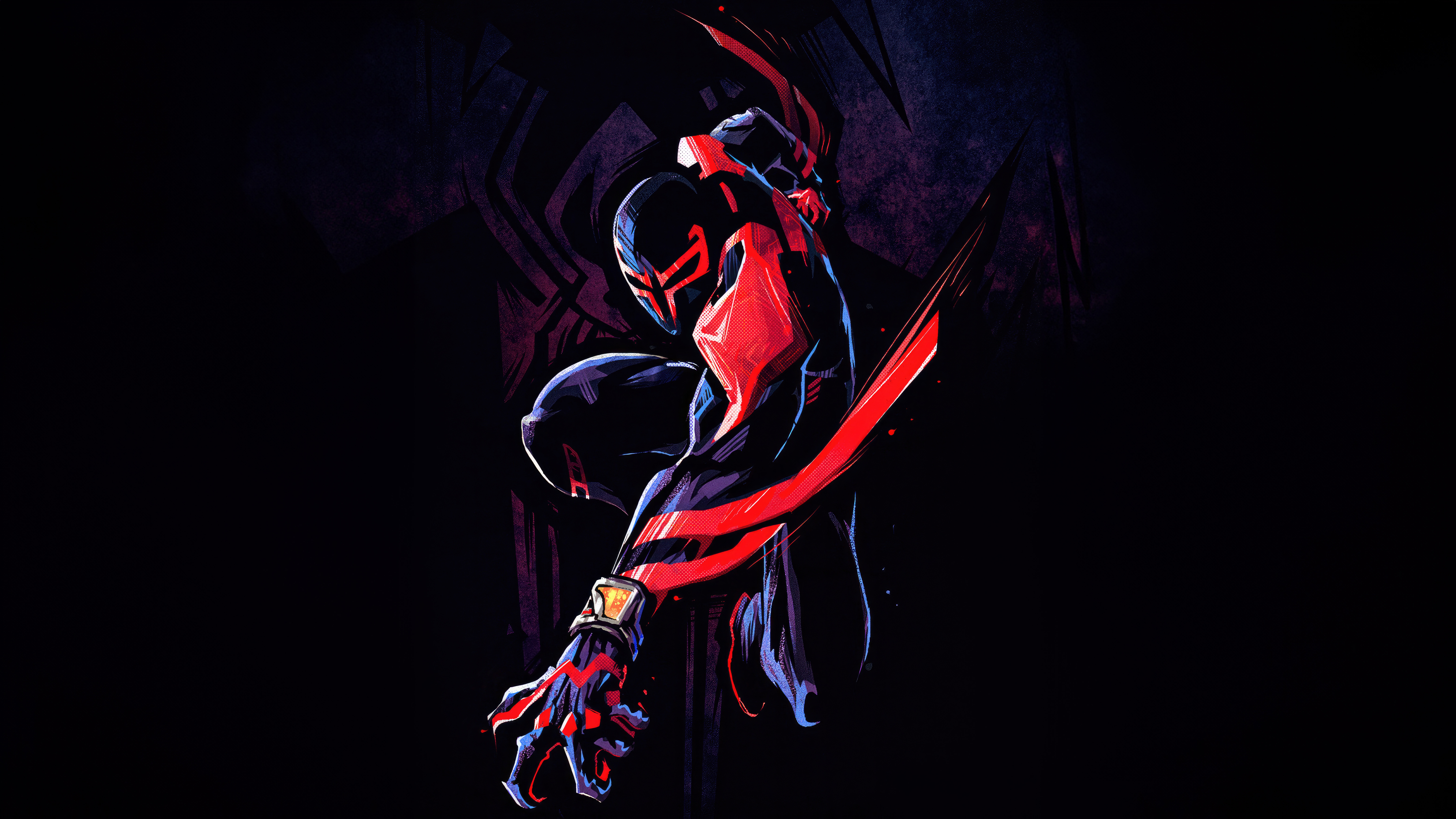 Spider-Man 2099 in a dynamic pose HD Wallpaper