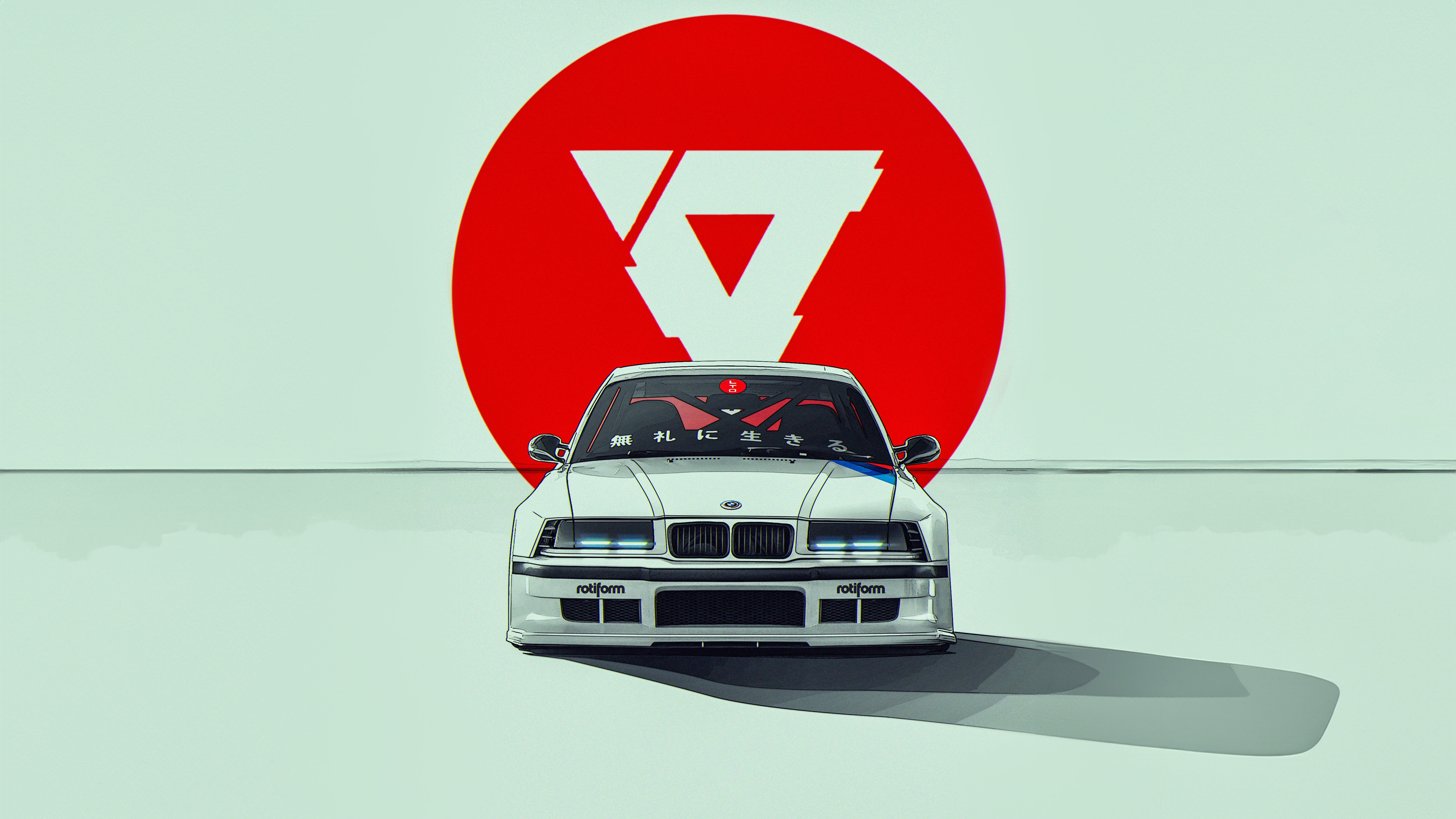 White BMW M3 E36 with Red Circle Logo HD Wallpaper