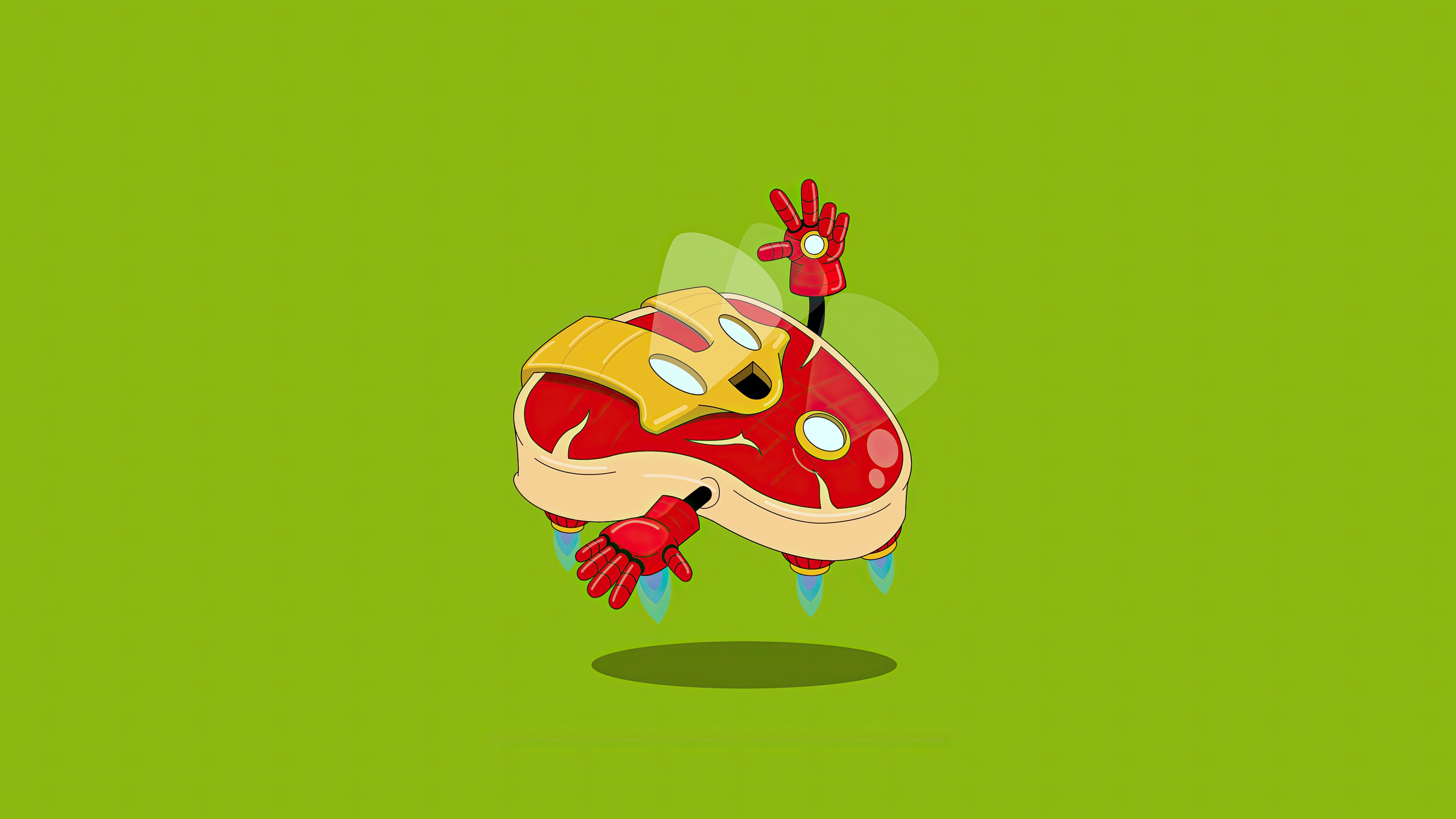 Iron Man Steak with Robotic Arms and Jets HD Wallpaper