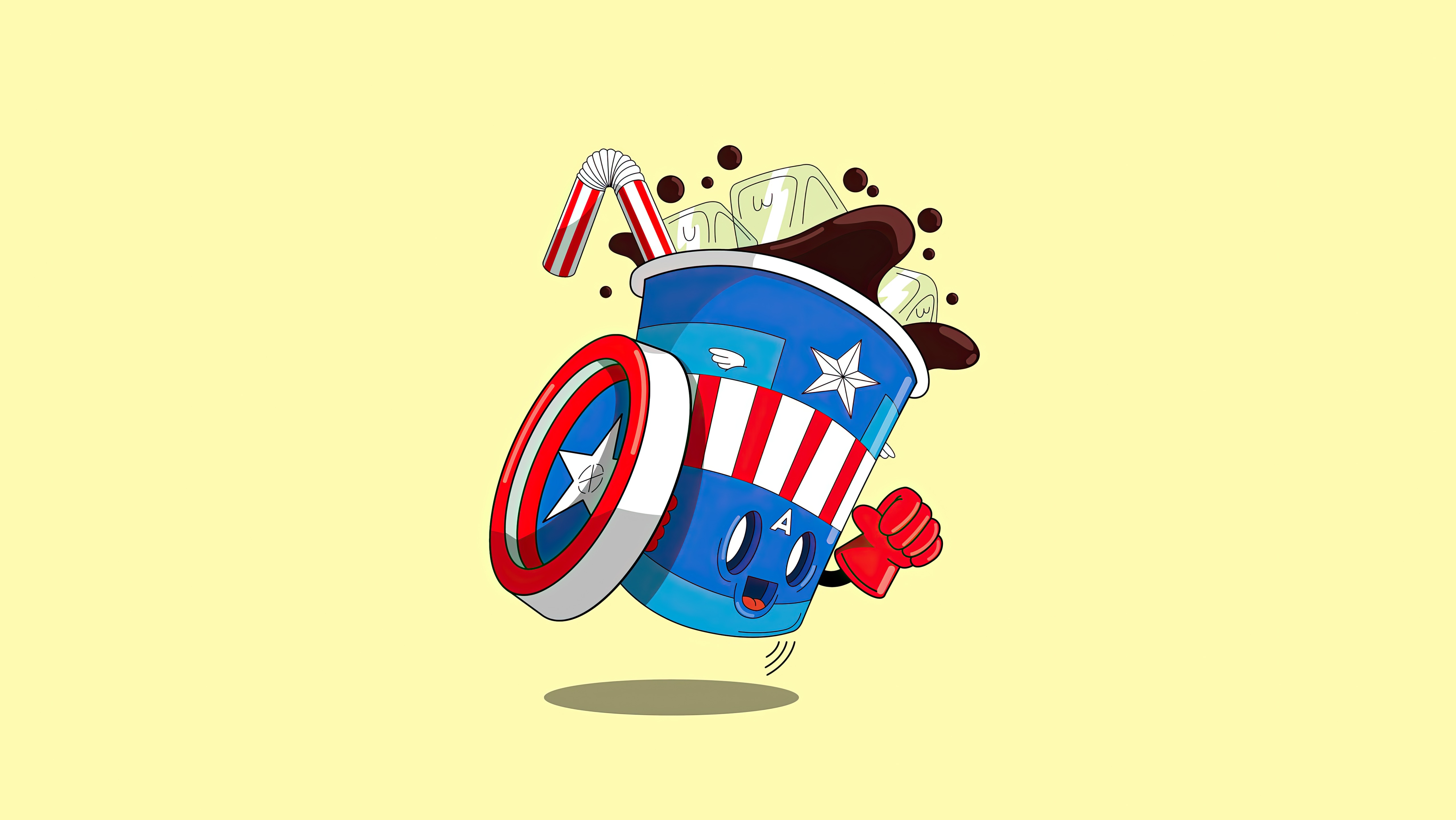 Captain America Cold Drink Can Character HD Wallpaper