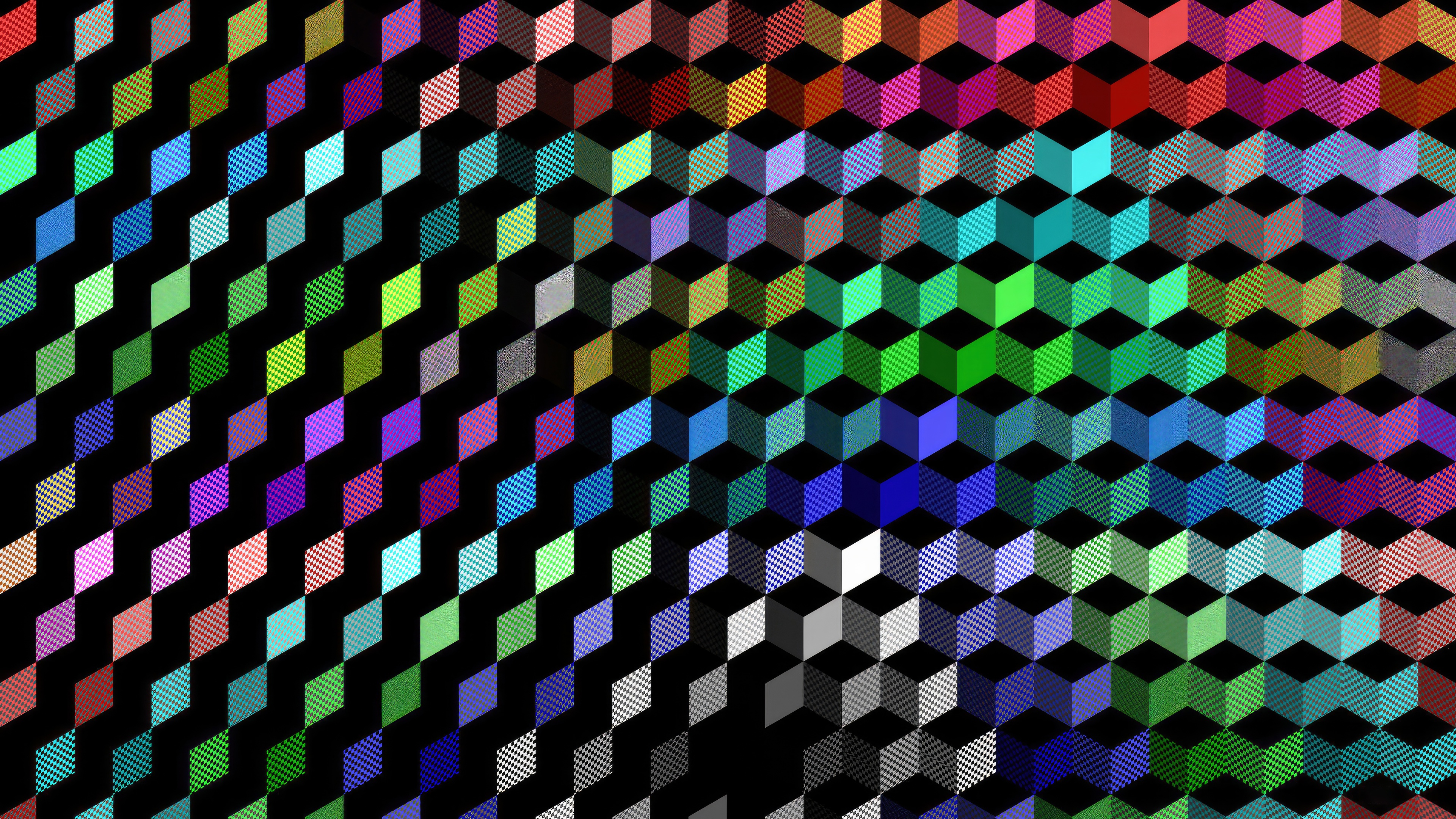 Abstract Ega Cubes Pattern HD Wallpaper
