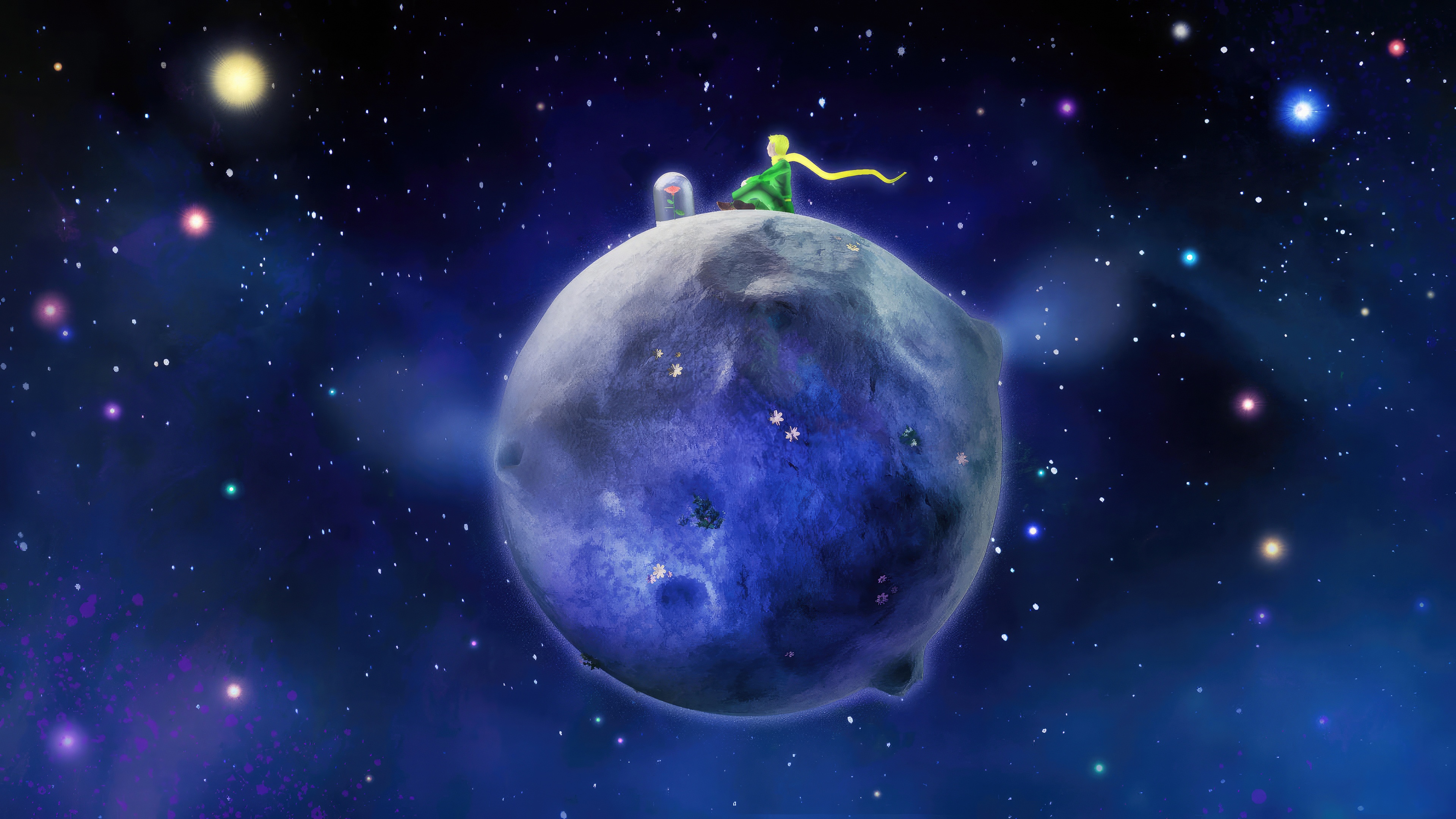 The Little Prince on his asteroid HD Wallpaper