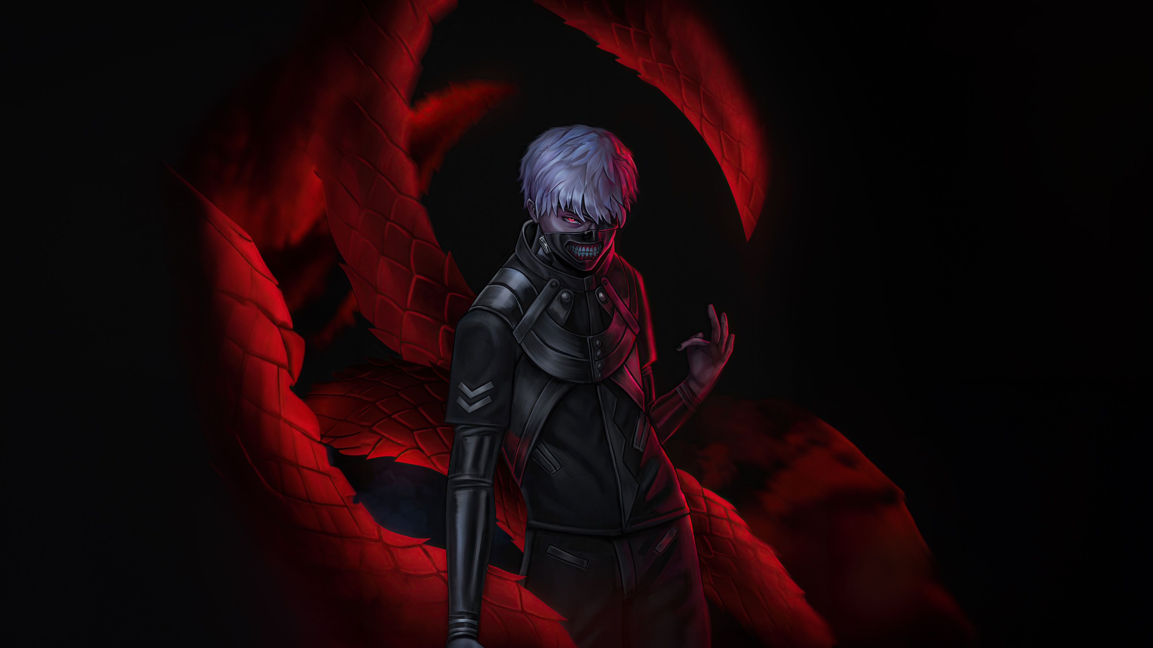 Ken Kaneki with red kagune HD Wallpaper