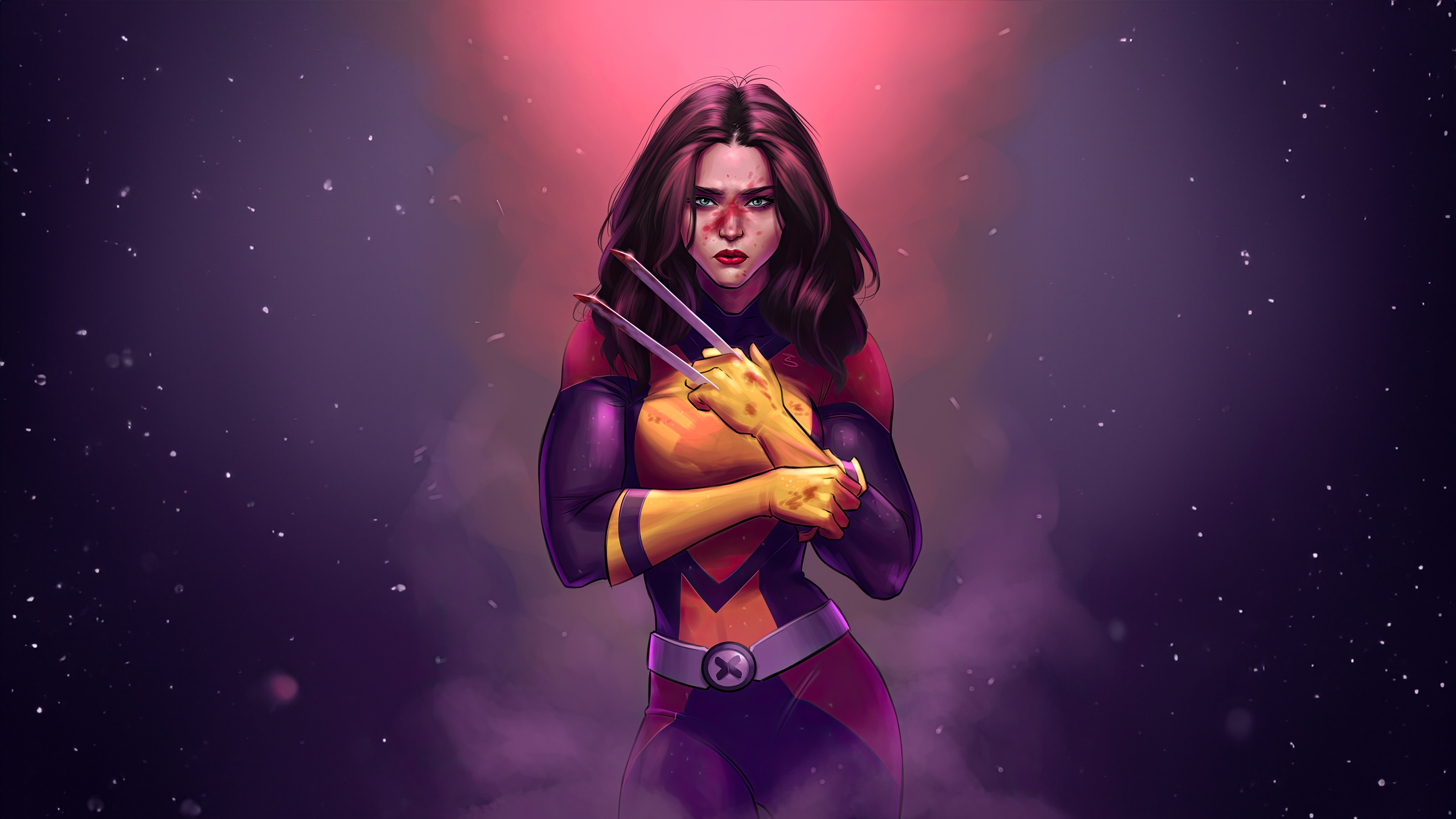X-23 with Claws and X-Men Costume HD Wallpaper