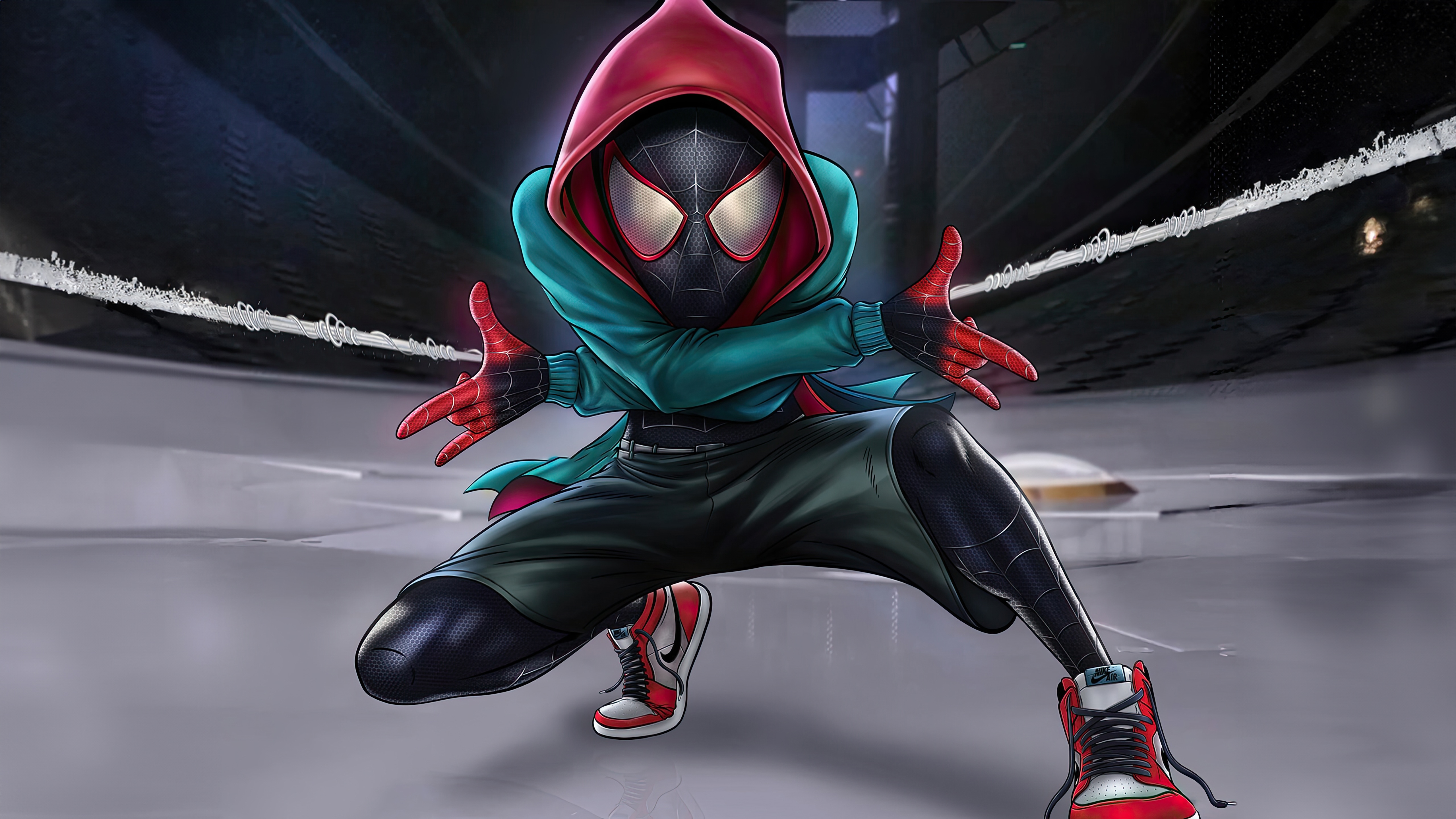 Miles Morales Spider-Man in action HD Wallpaper