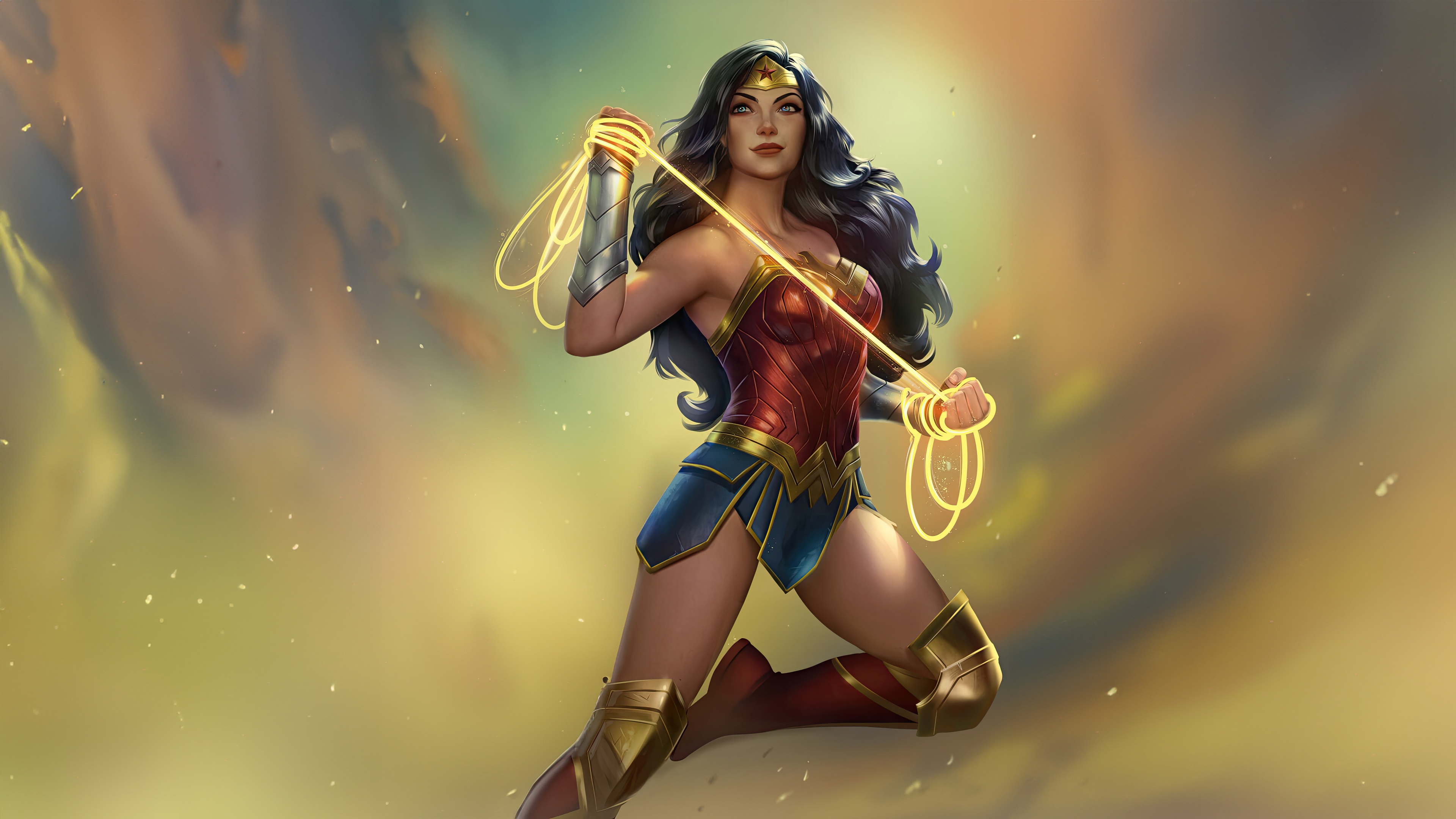 Wonder Woman with Lasso of Truth HD Wallpaper