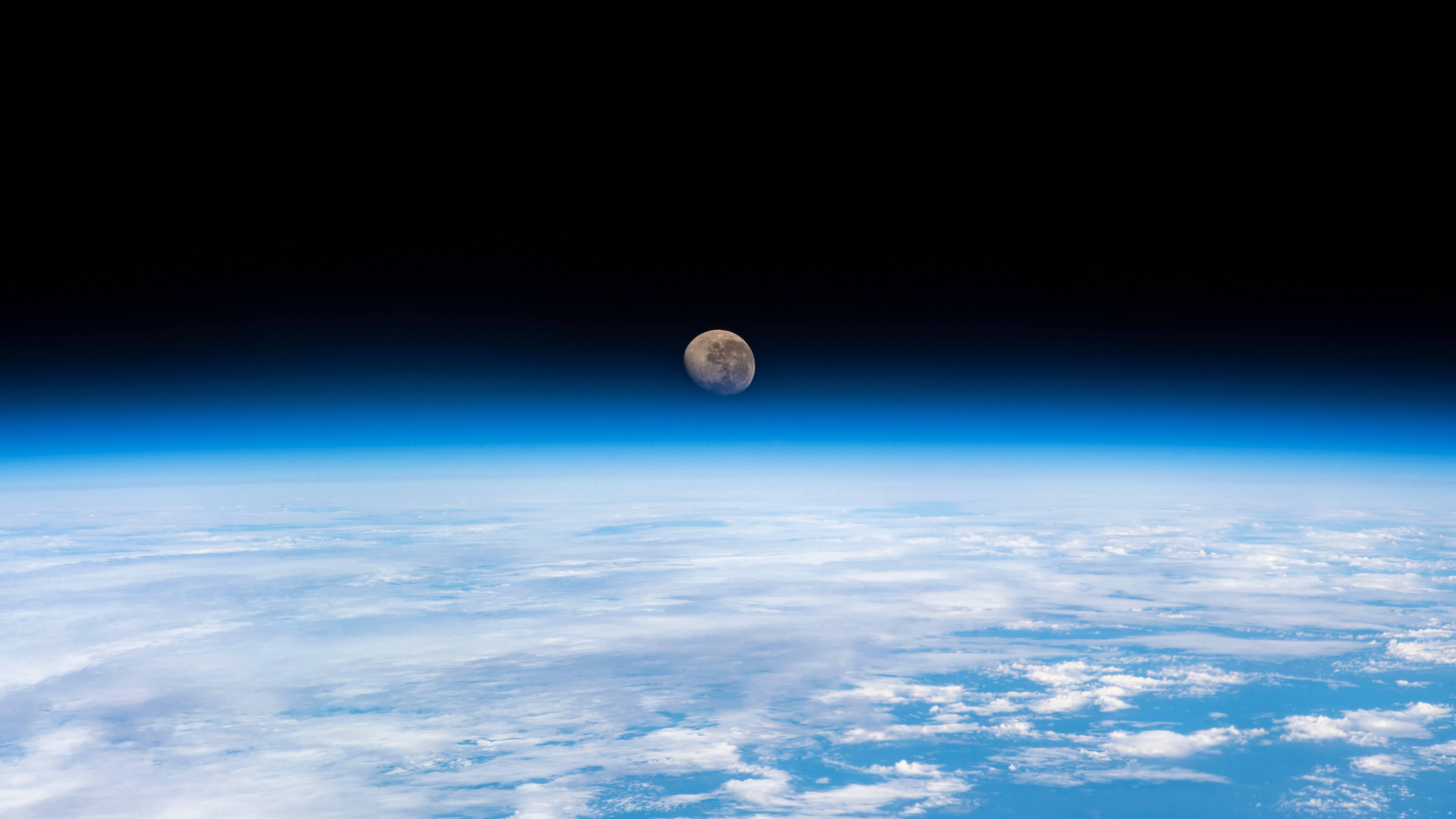 Moon viewed from the ISS HD Wallpaper