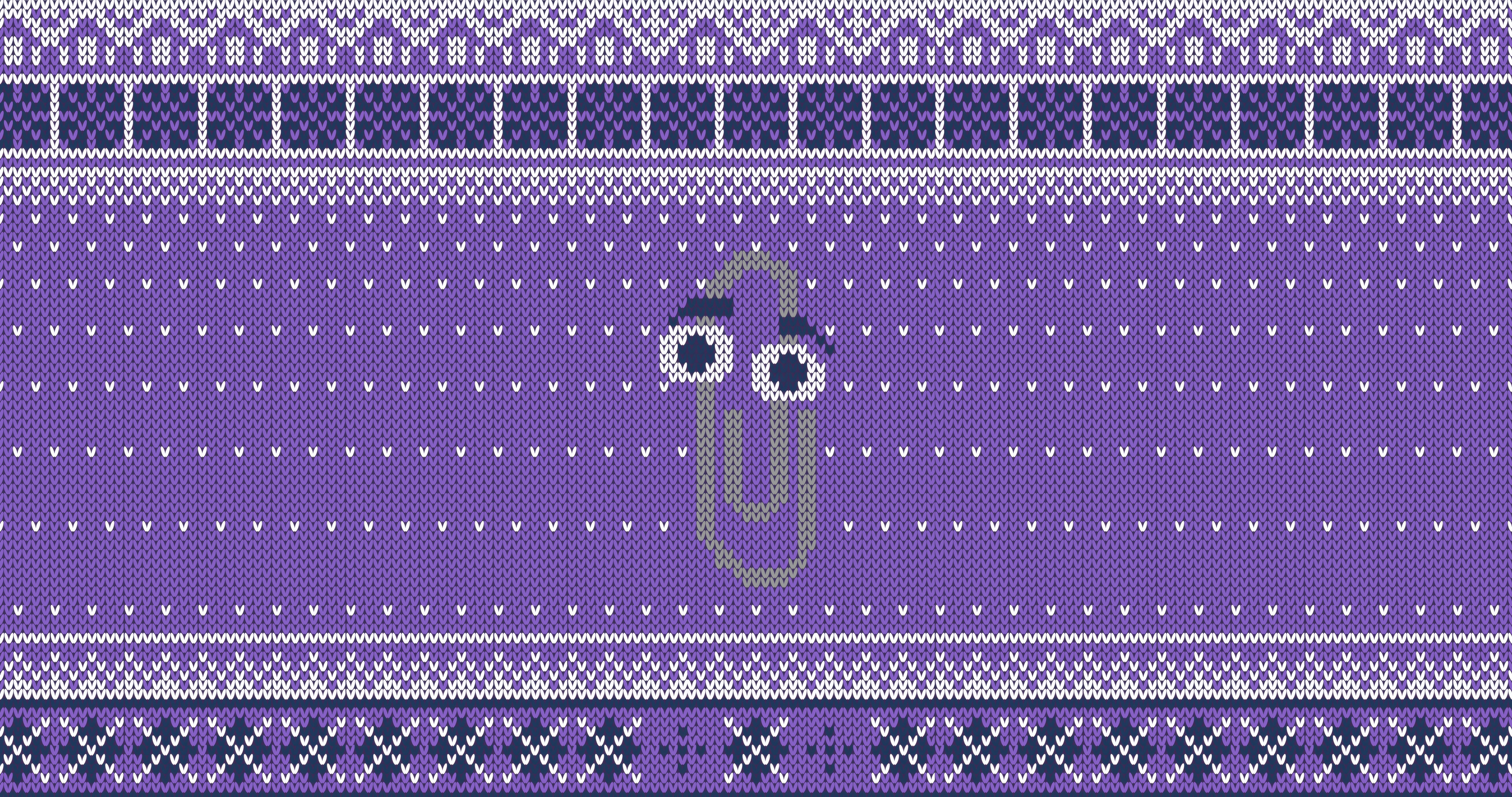 Clippy the Paperclip on a Purple Knitted Background HD Wallpaper
