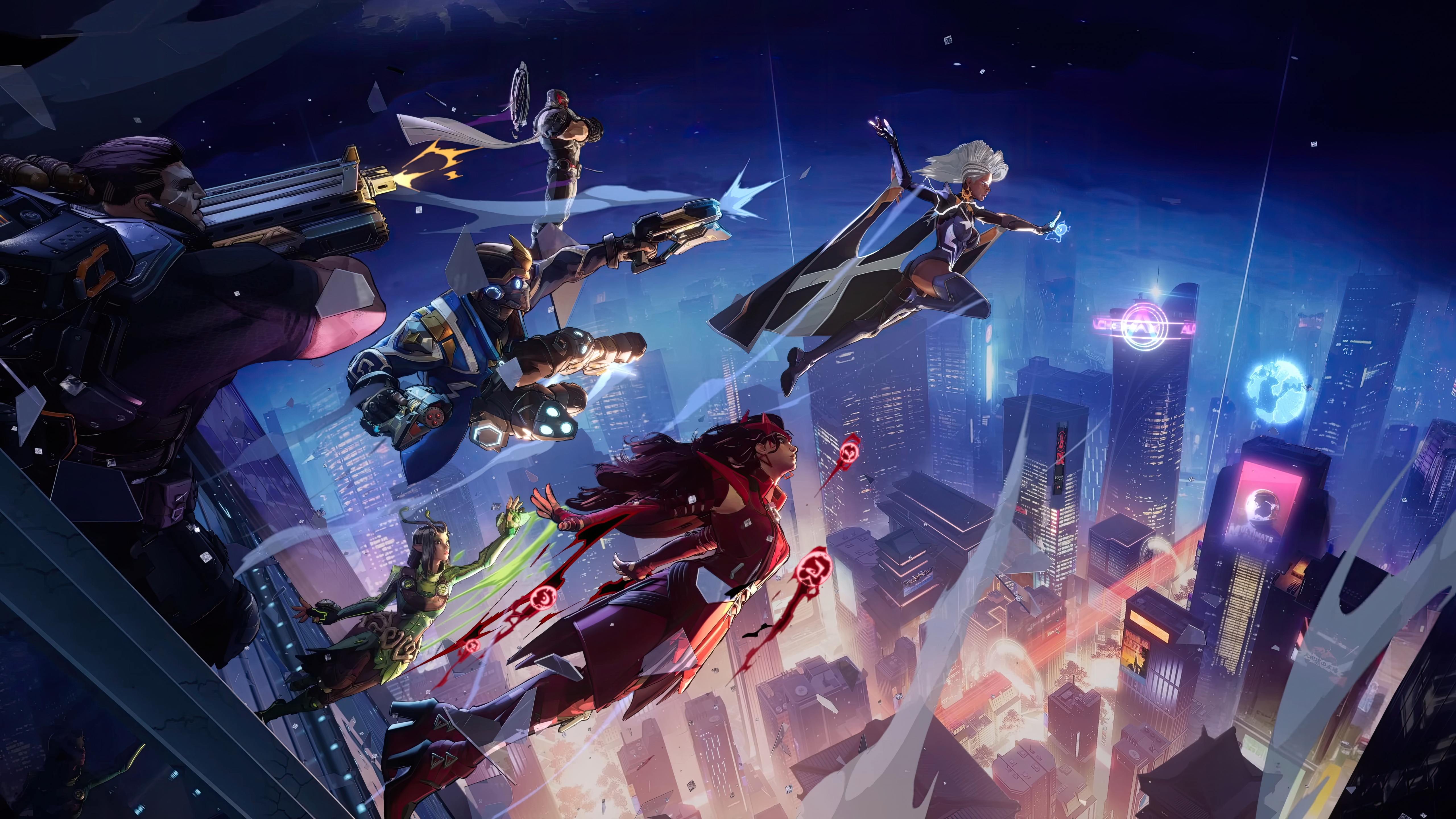Marvel Rivals Game Characters in a Cityscape HD Wallpaper