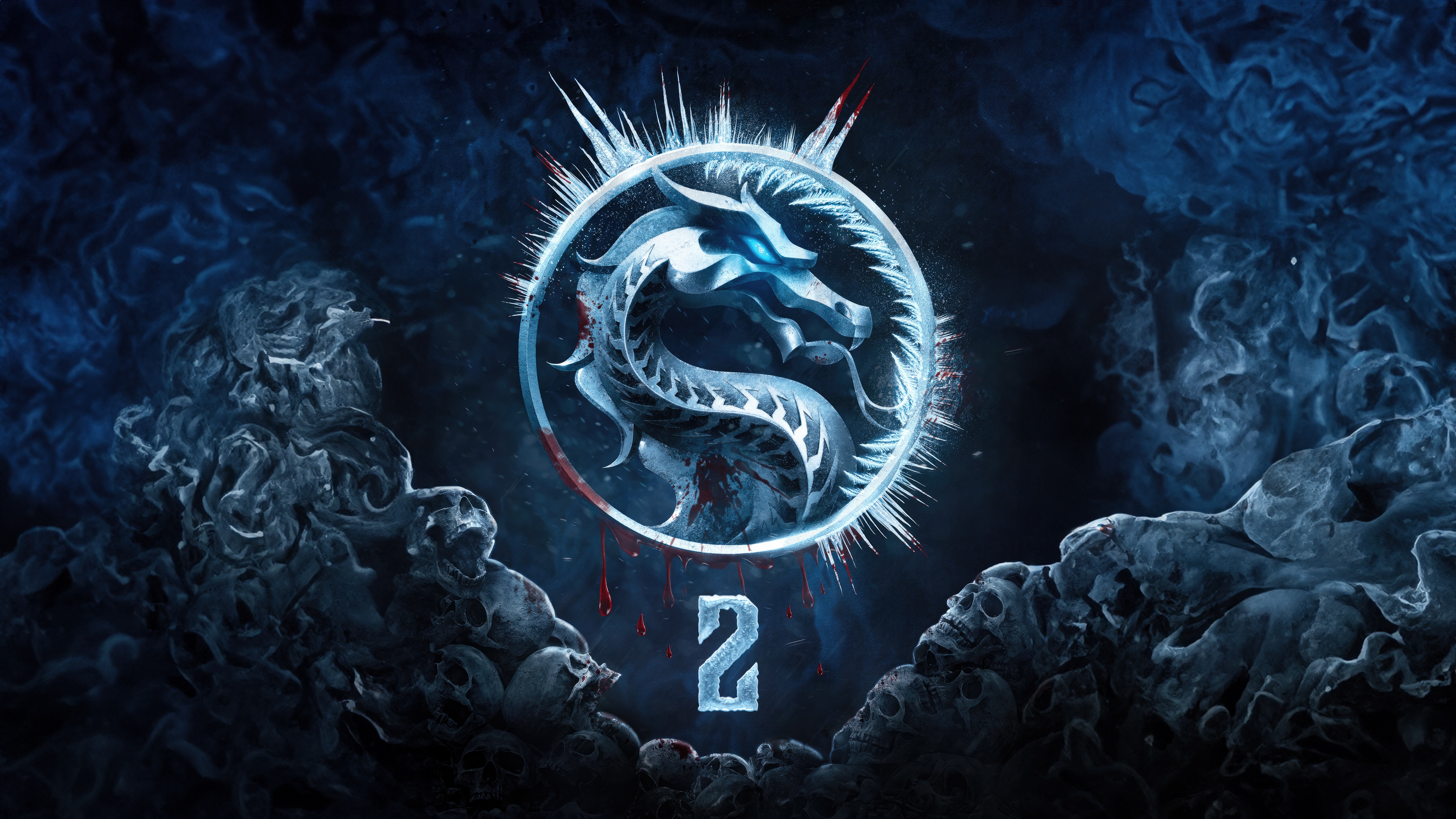 Mortal Kombat 2 Ice Dragon Logo HD Wallpaper