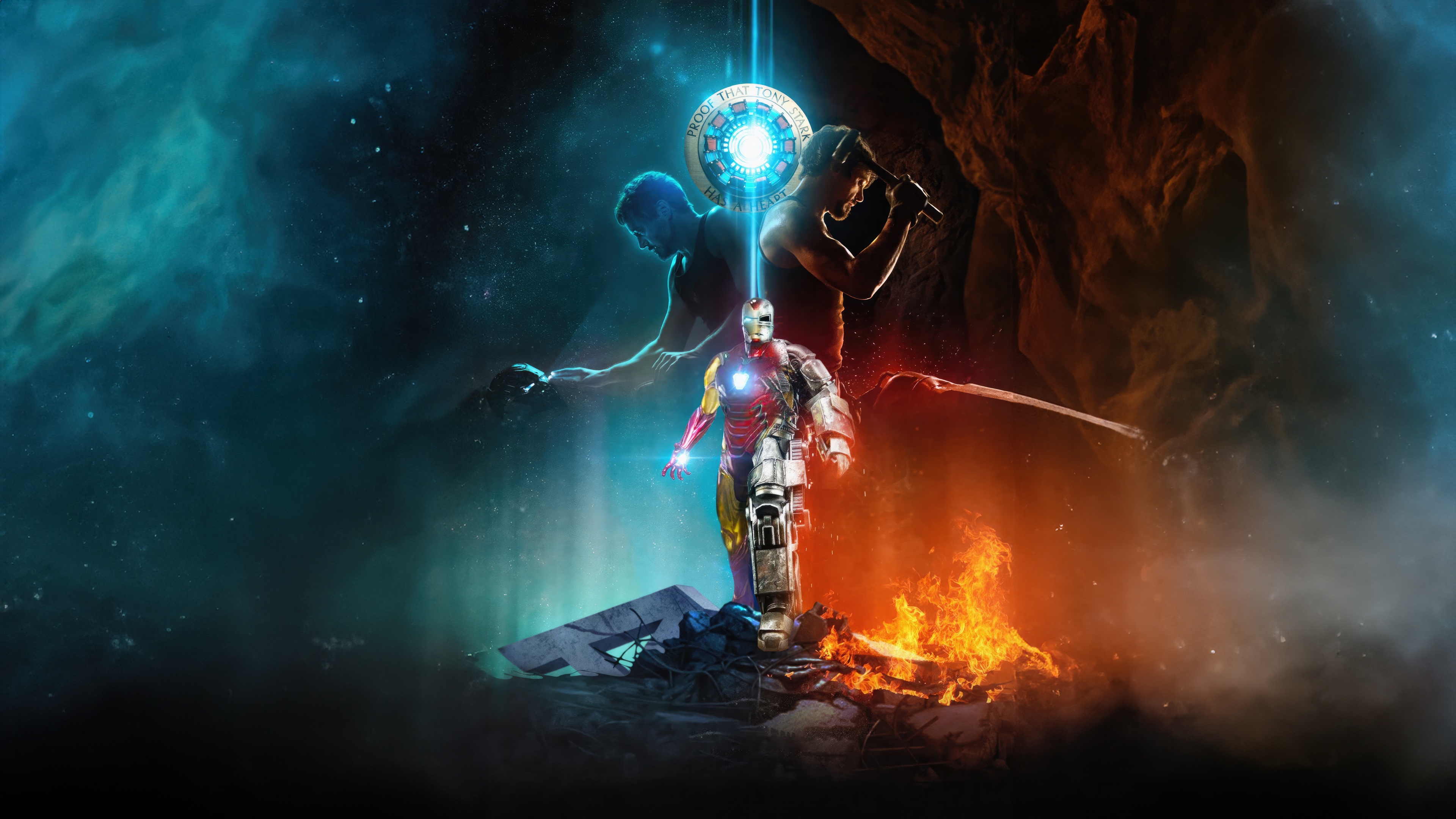 Iron Man's Transformative Journey in a Cosmic Setting HD Wallpaper