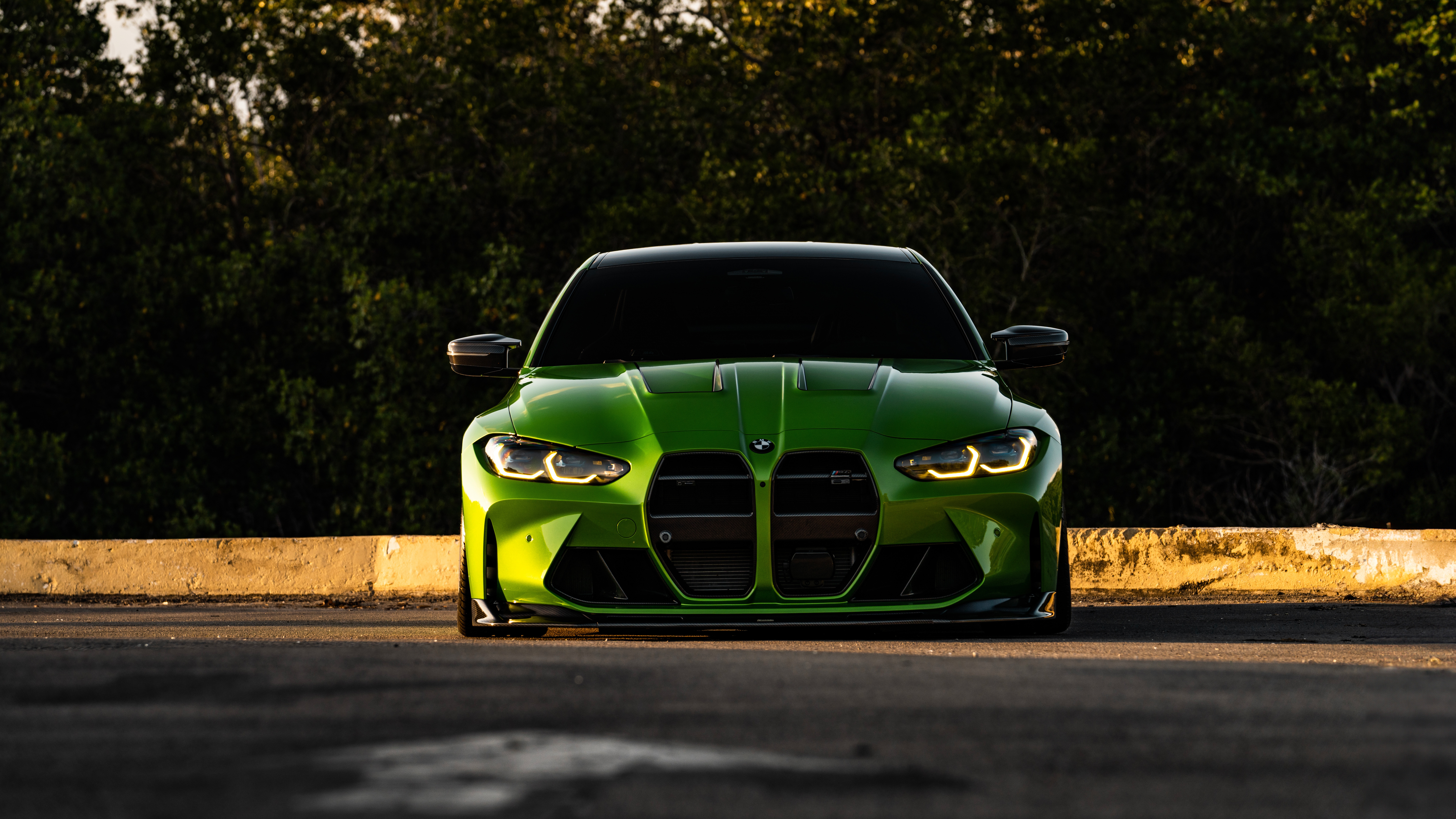 Green BMW G82 M4 parked on asphalt HD Wallpaper
