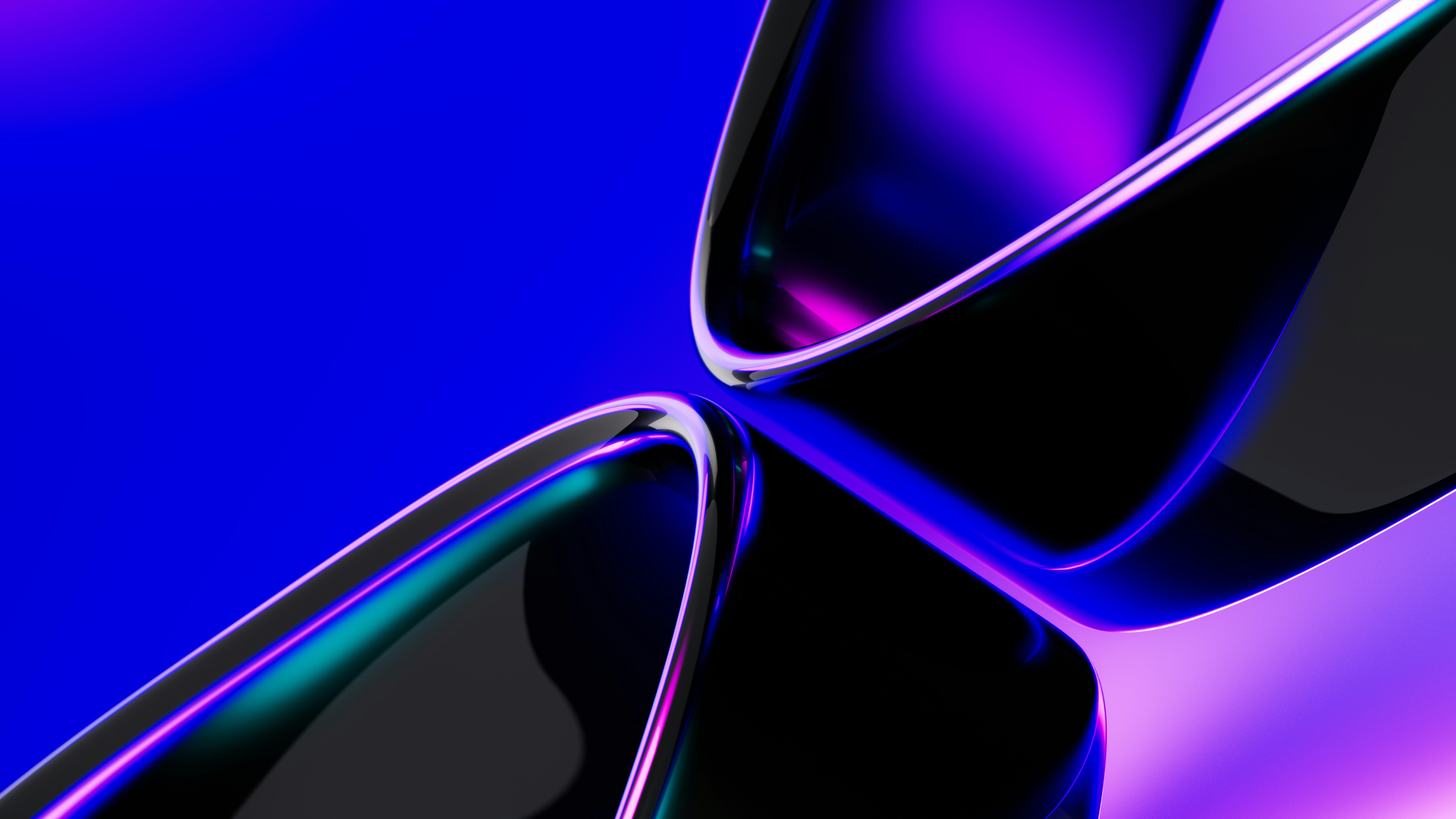 Abstract Blue and Purple Curved Shapes HD Wallpaper