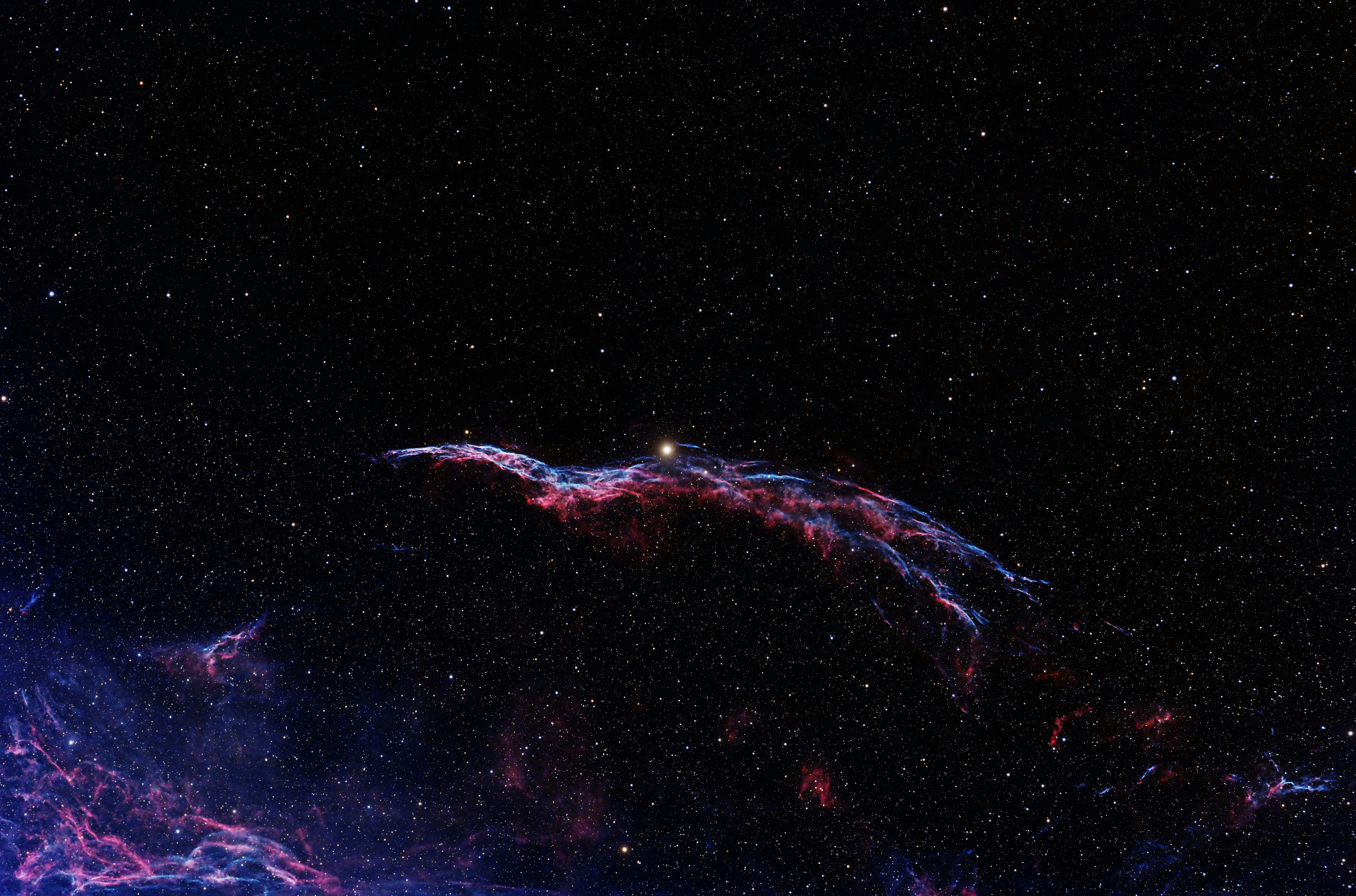 Veil Nebula in the Cygnus Constellation HD Wallpaper