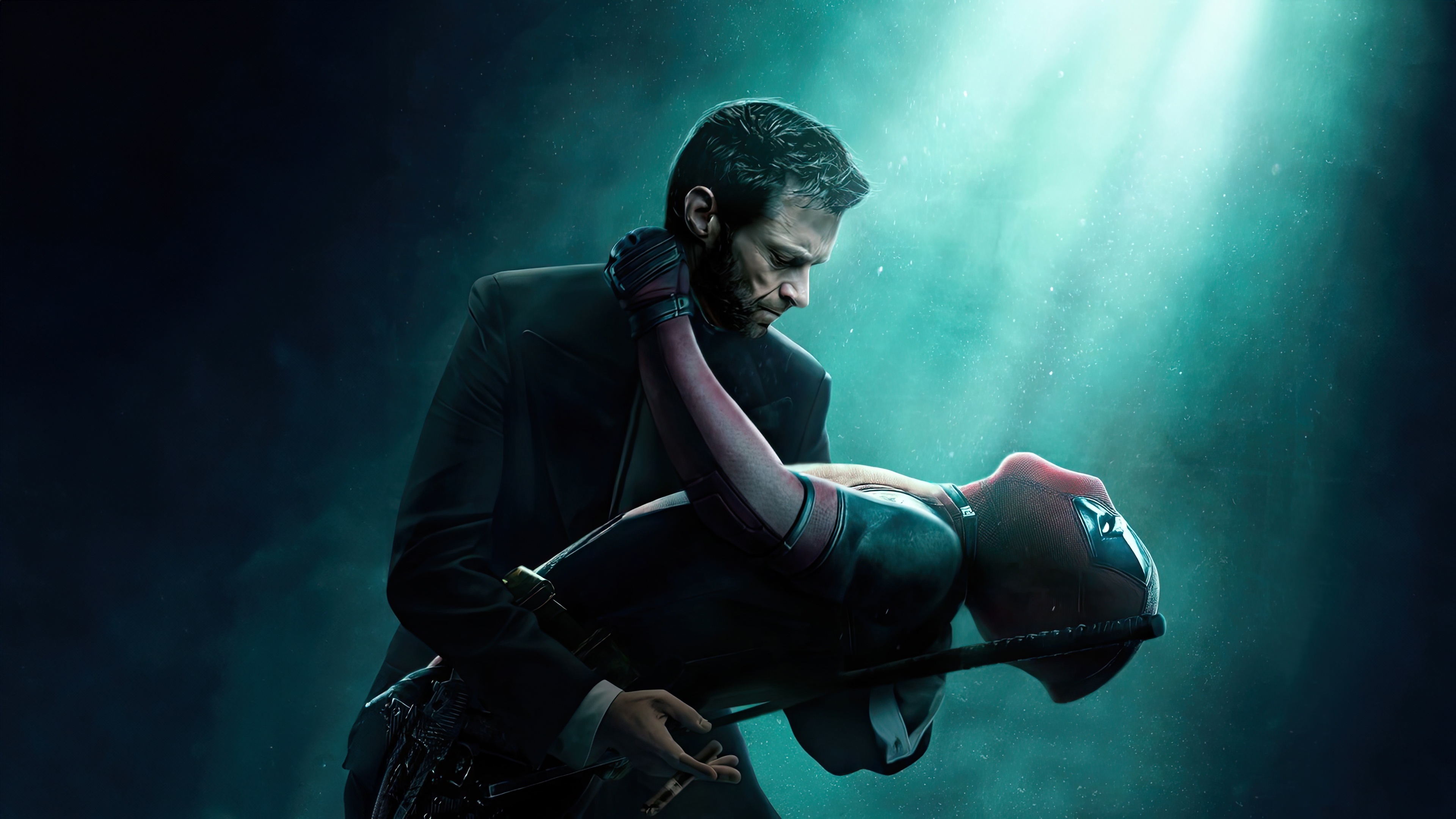 Deadpool and Wolverine in a dramatic pose HD Wallpaper