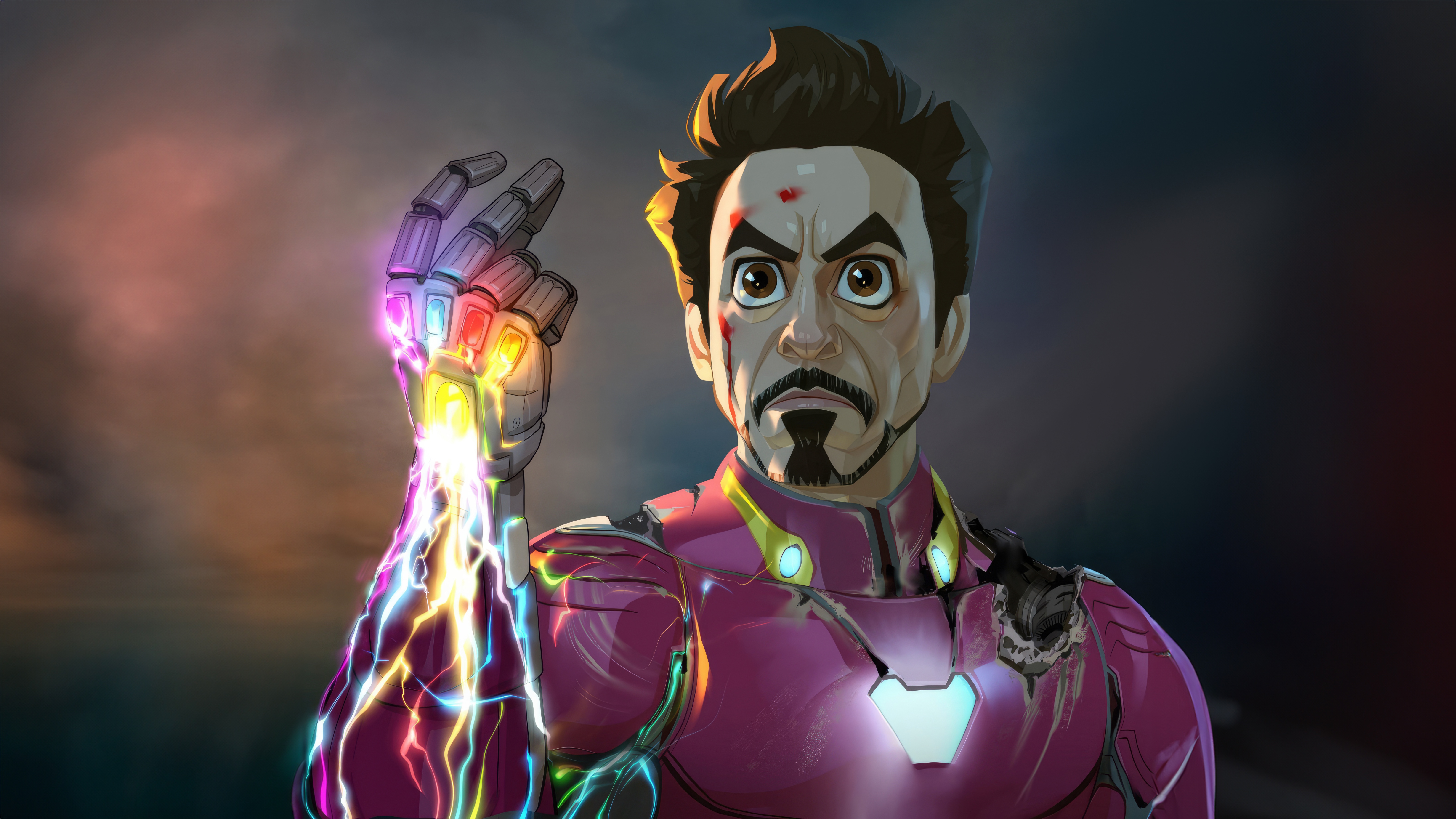 Iron Man with Infinity Gauntlet HD Wallpaper