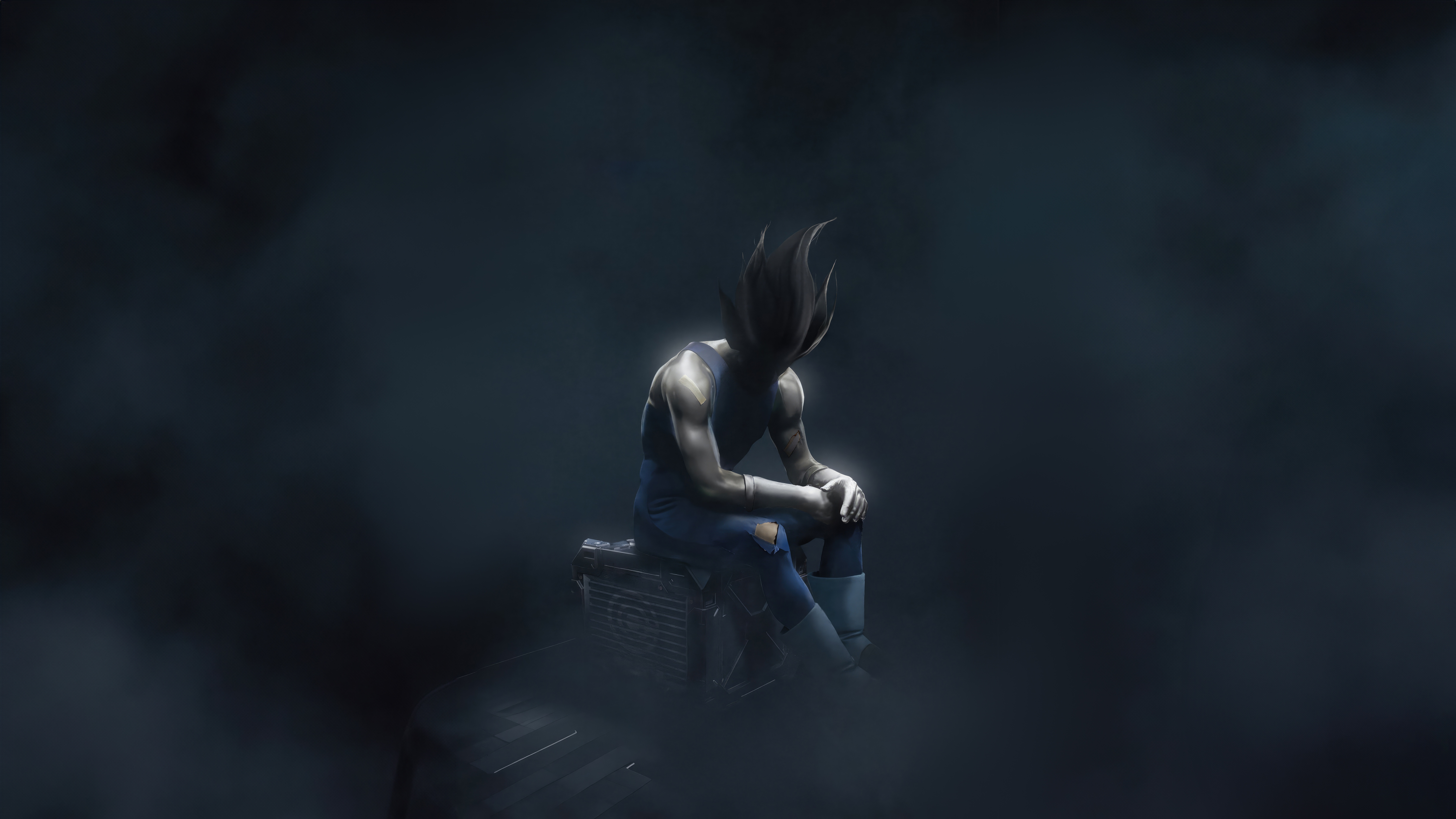 Vegeta sitting in smoke HD Wallpaper