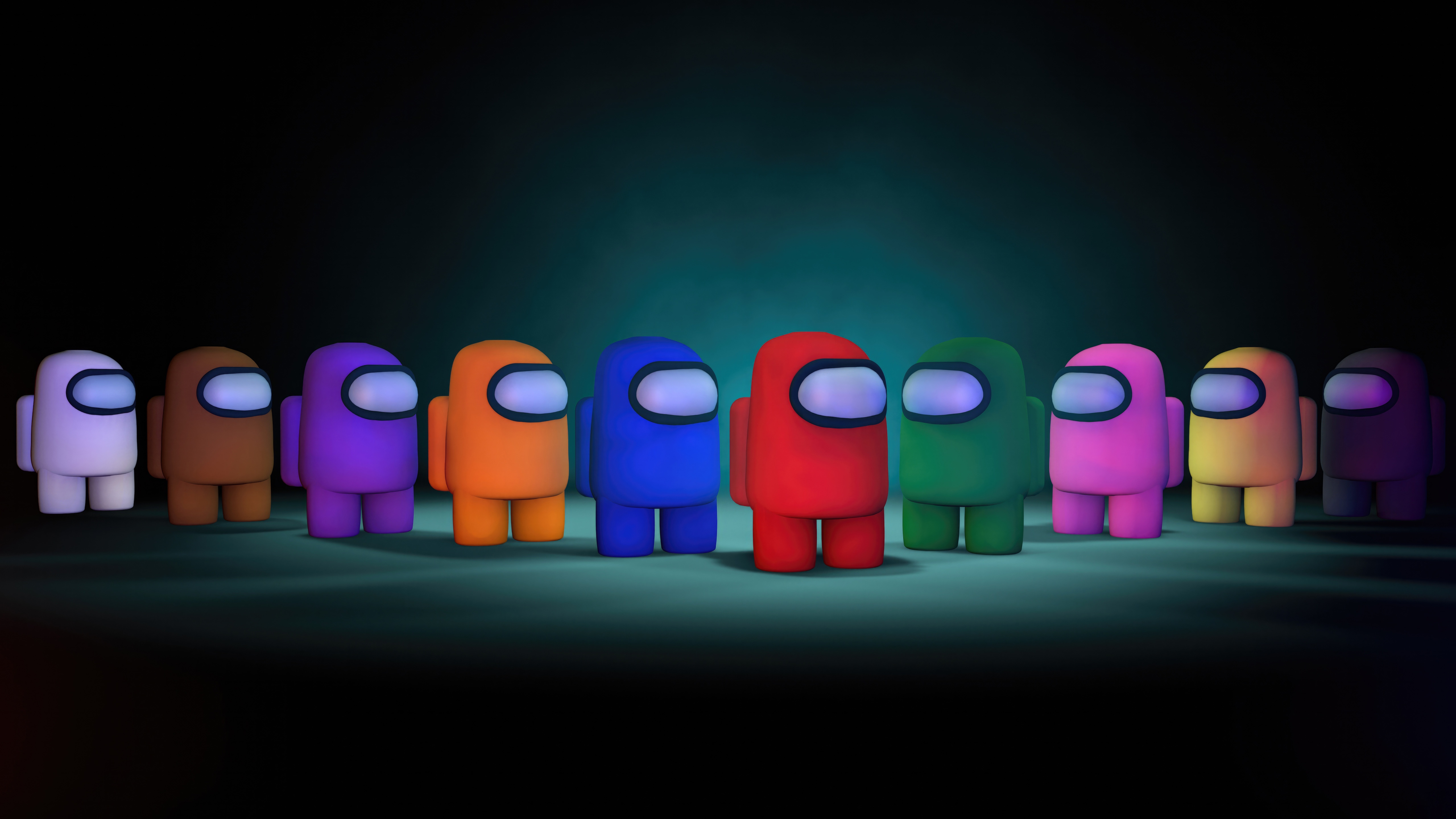 Among Us Characters in Various Colors HD Wallpaper