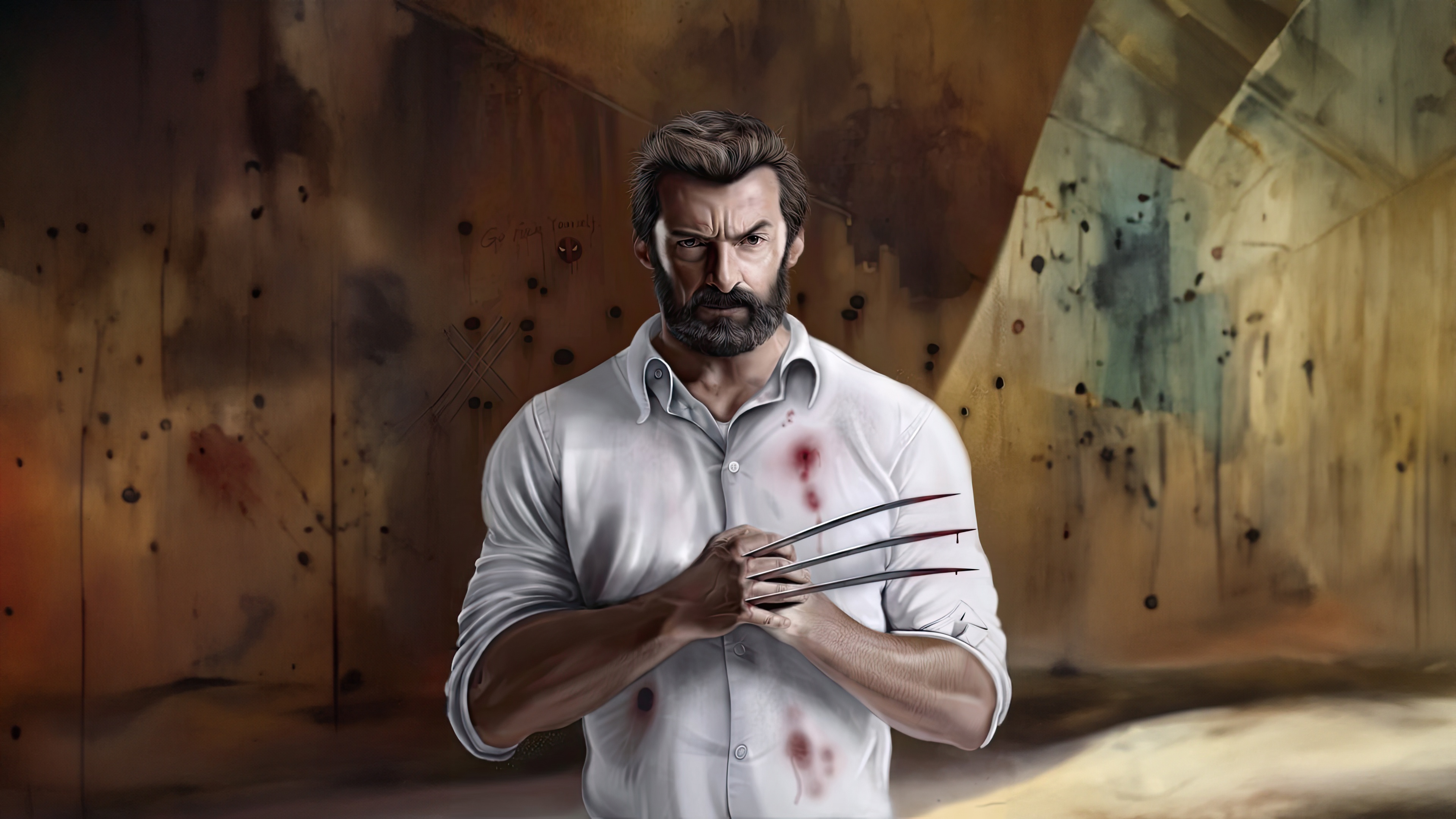 Wolverine with bloody claws HD Wallpaper