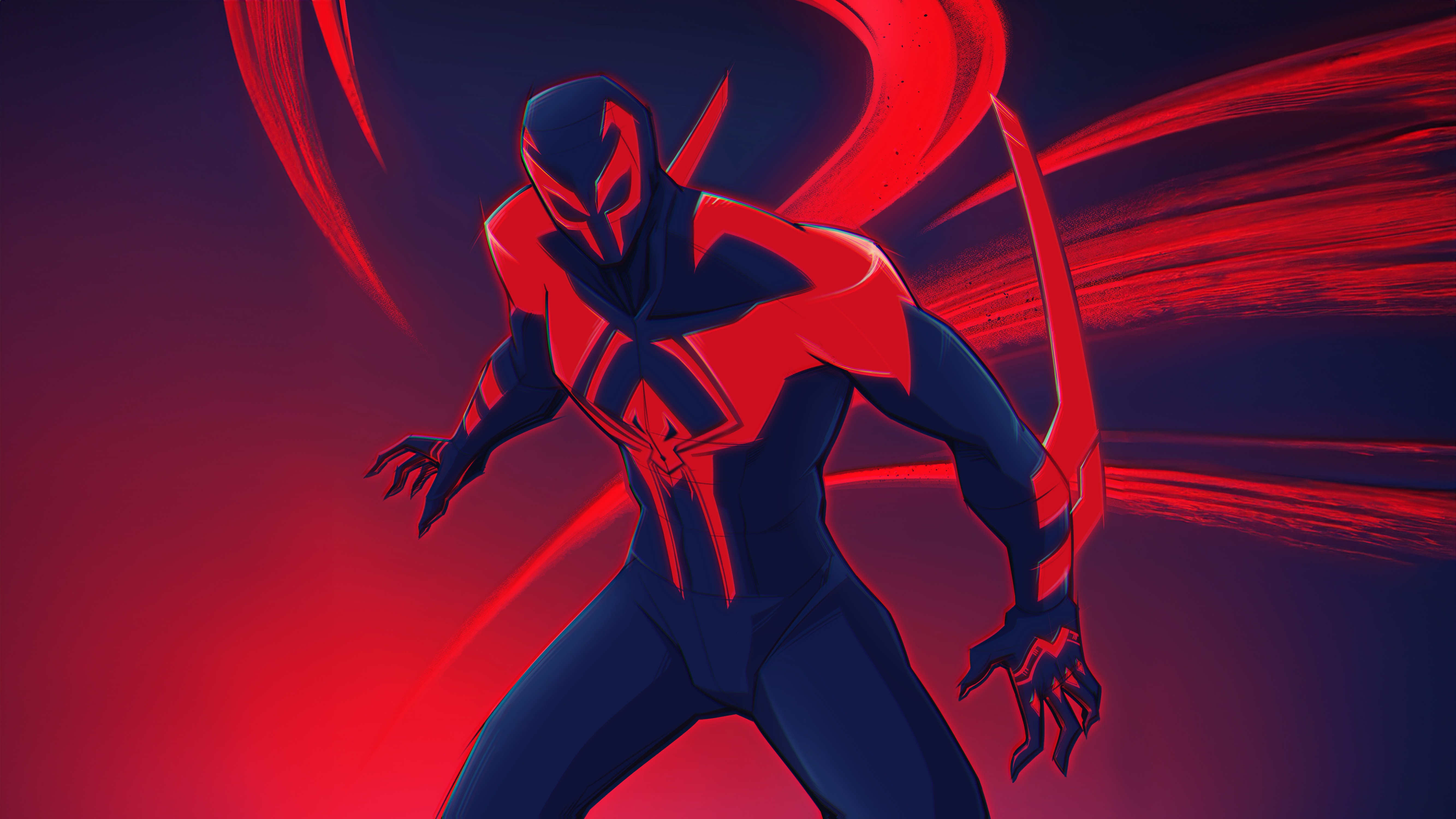 Spider-Man 2099 in a dynamic pose HD Wallpaper