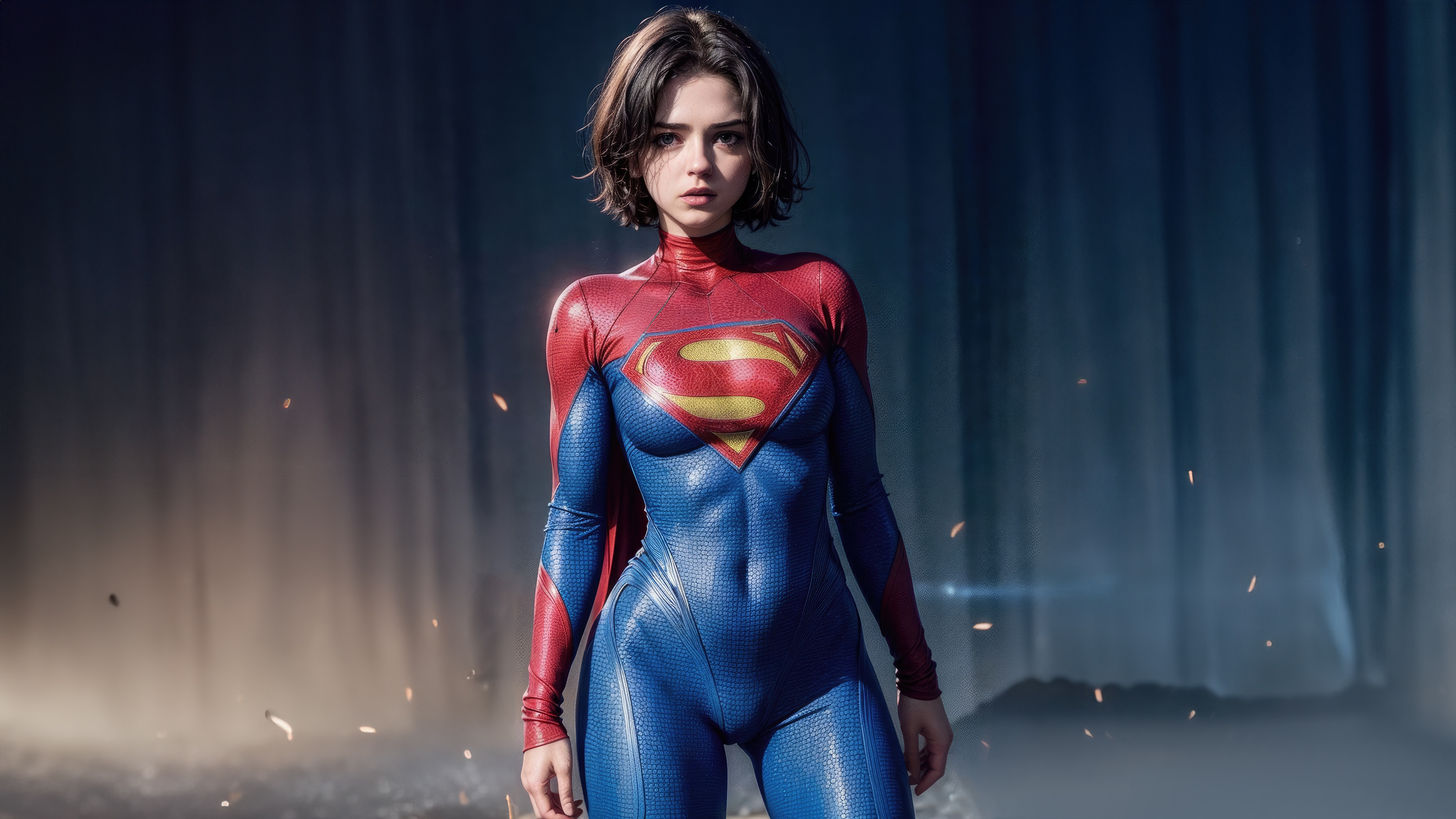 Supergirl in her Kryptonian suit HD Wallpaper