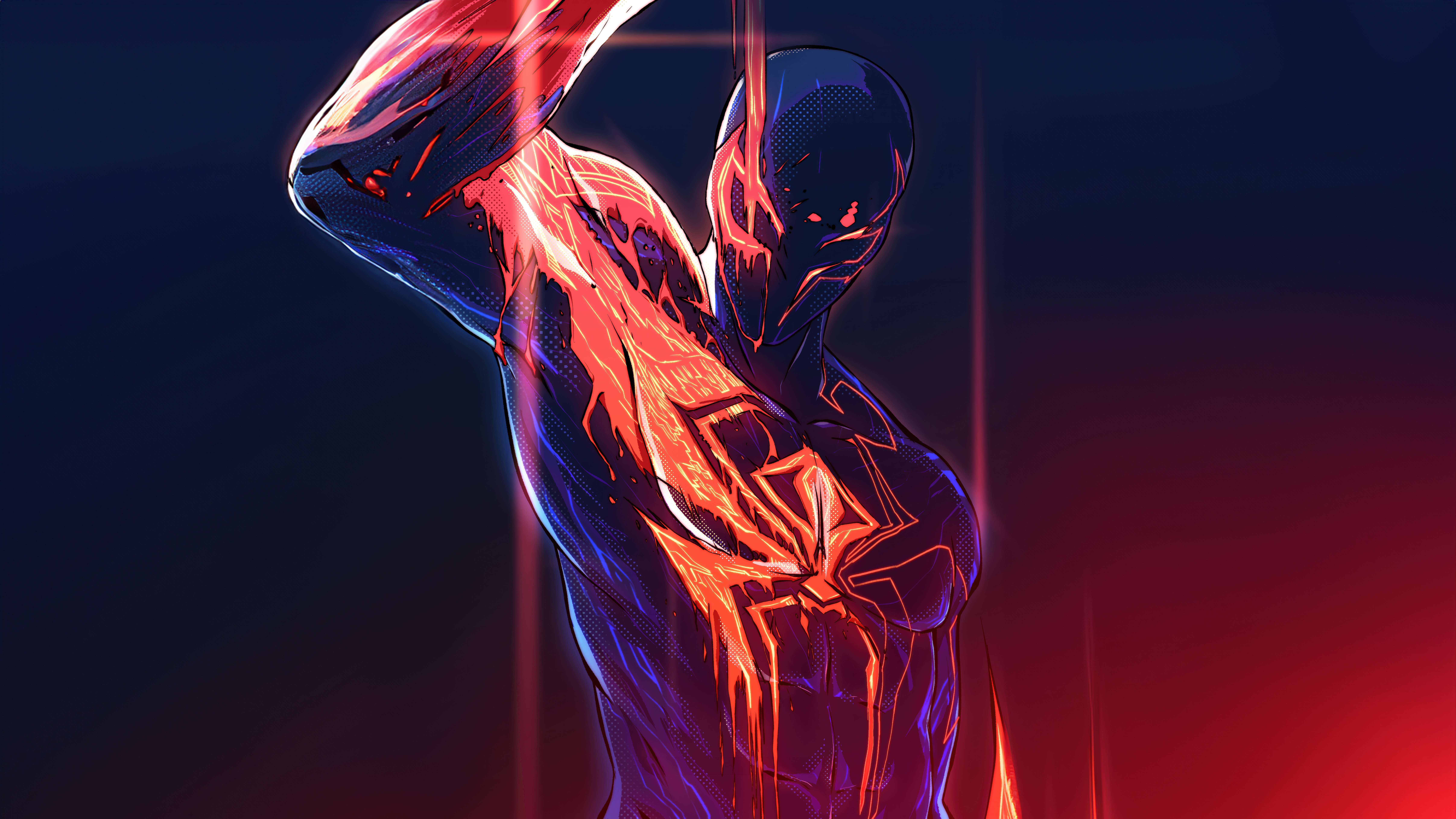 Spider-Man 2099 in a dynamic pose HD Wallpaper