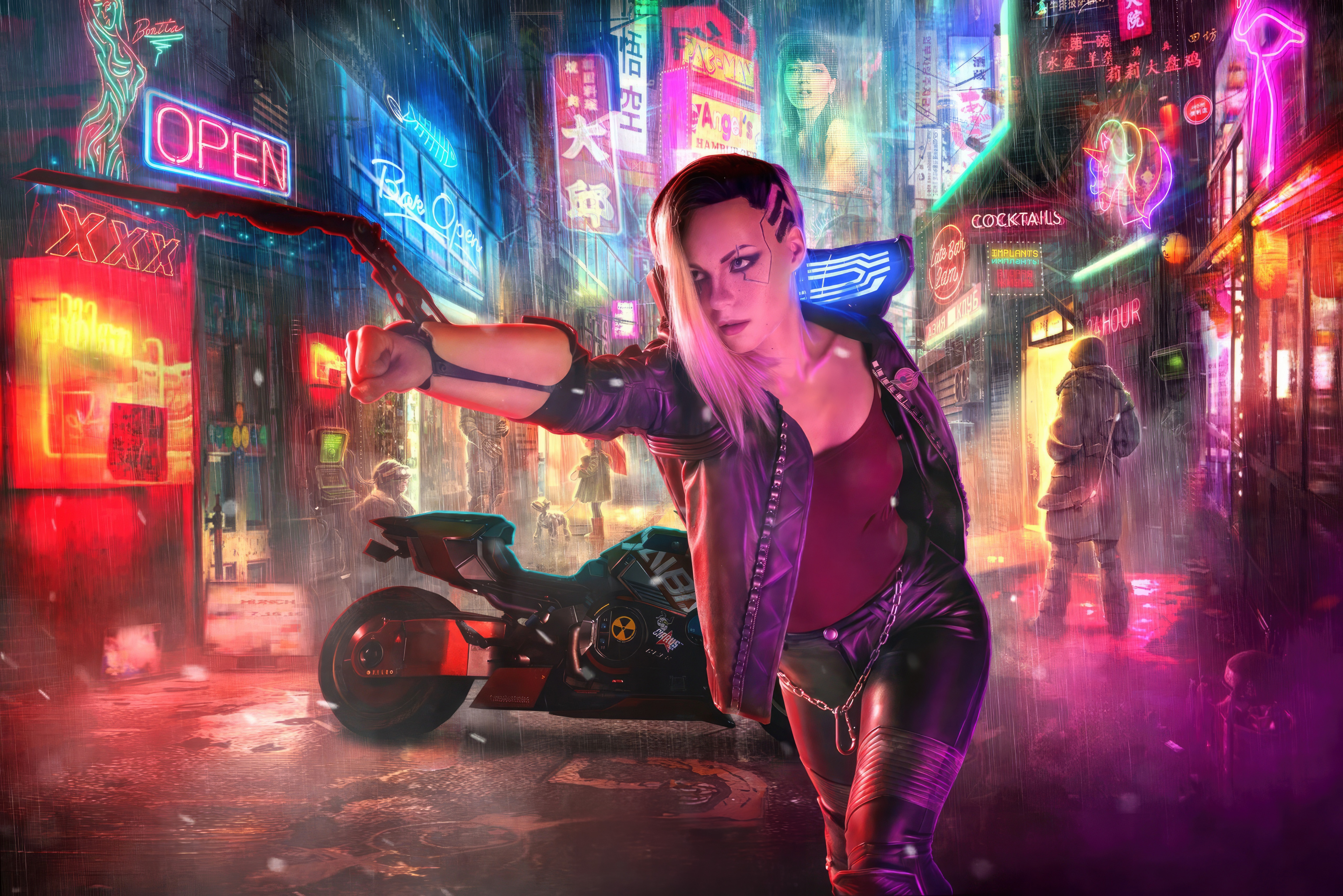 Cyberpunk 2077 Cybernetic Rebellion Motorcycle HD Wallpaper