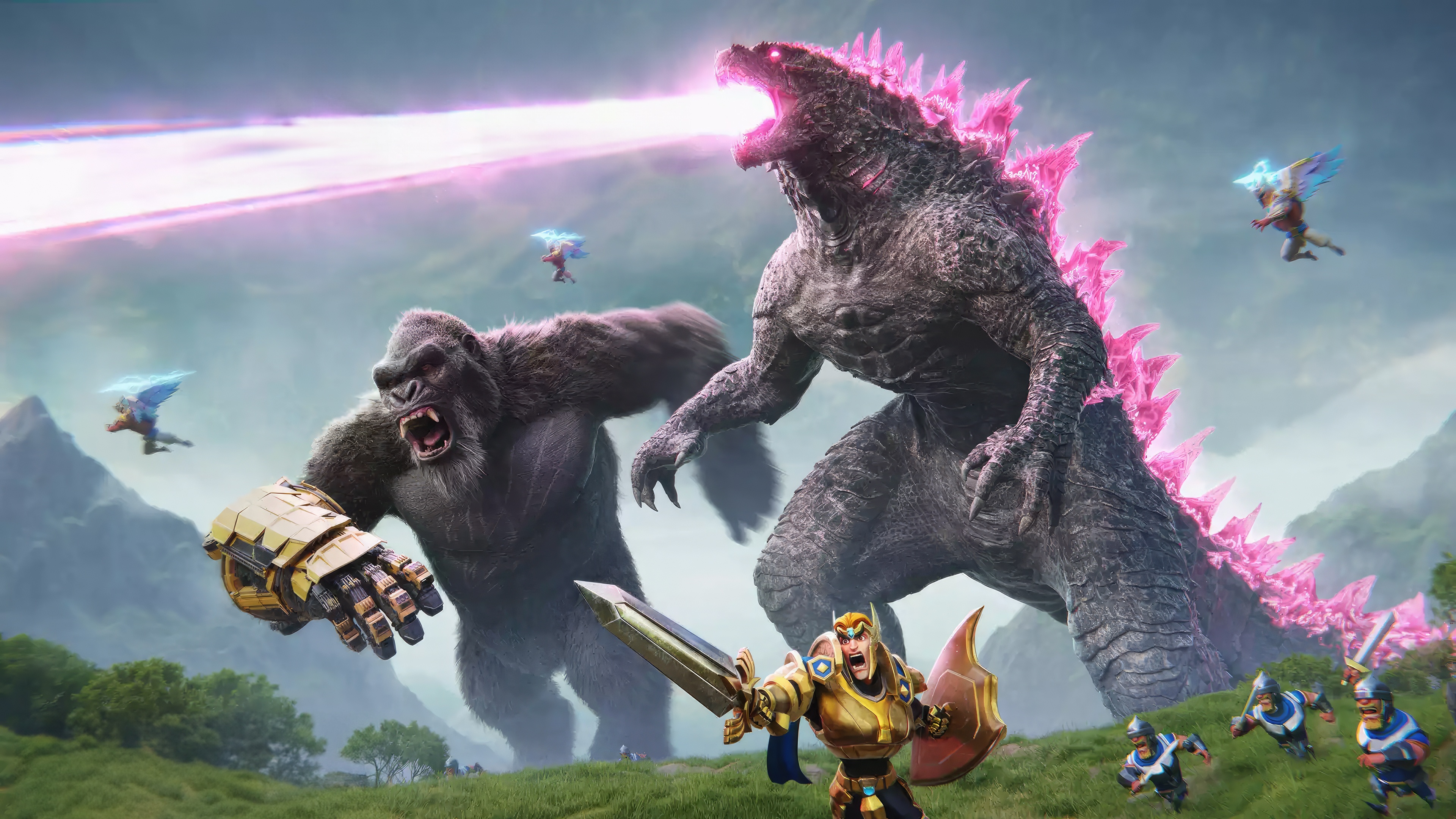 Godzilla and Kong in Lords Mobile HD Wallpaper
